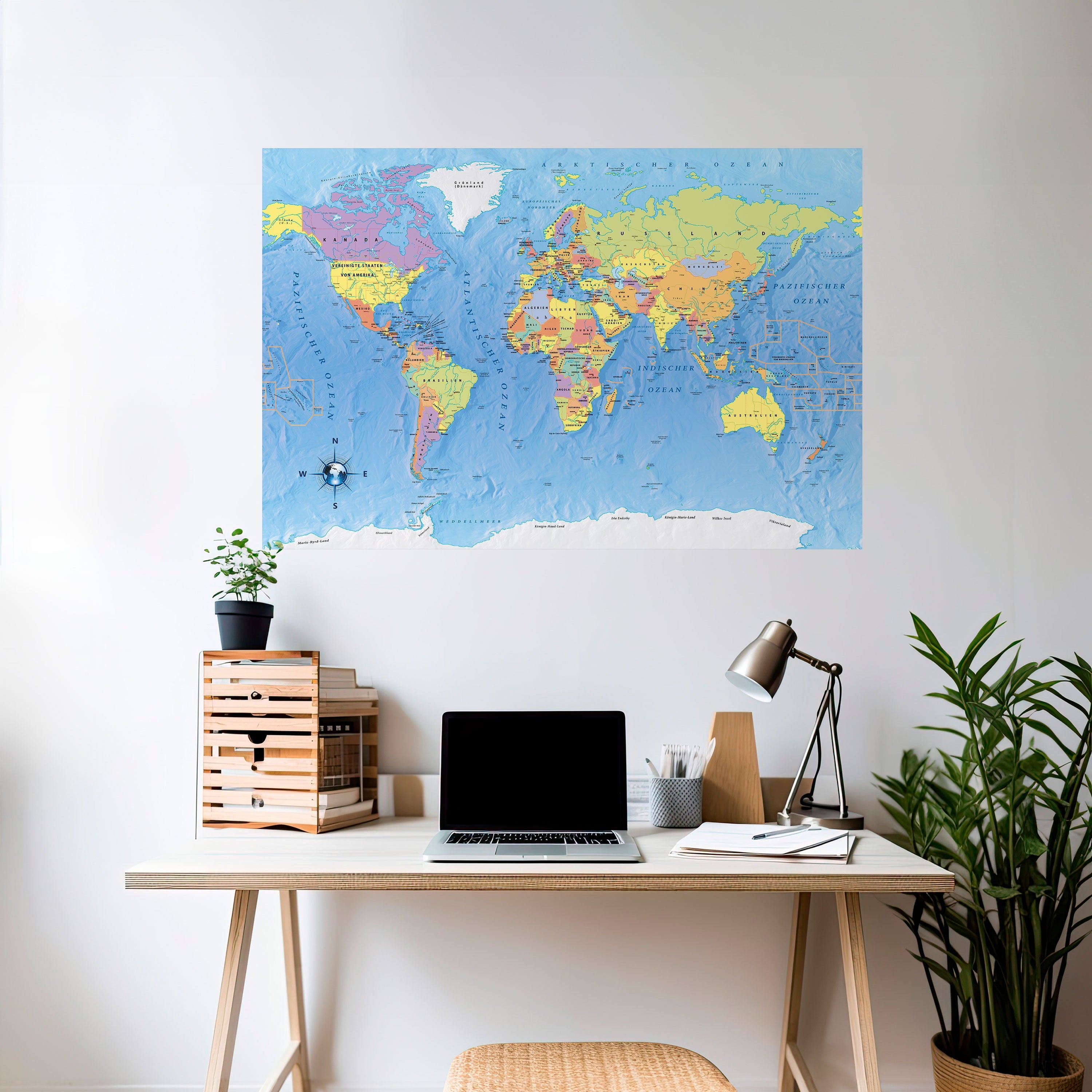 MAPPING OUR PLANET [DE] Peel and Stick Horizontal Poster