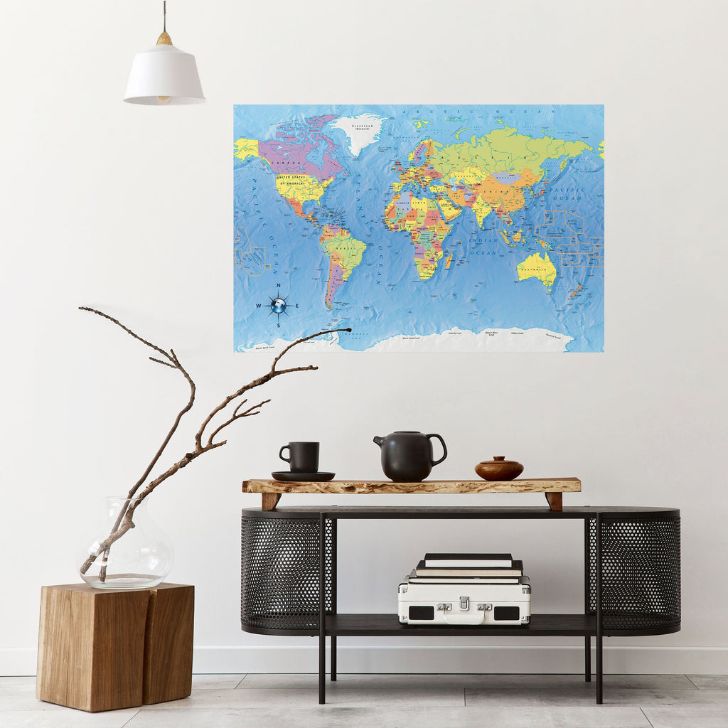 MAPPING OUR PLANET [EN] Peel and Stick Horizontal Poster
