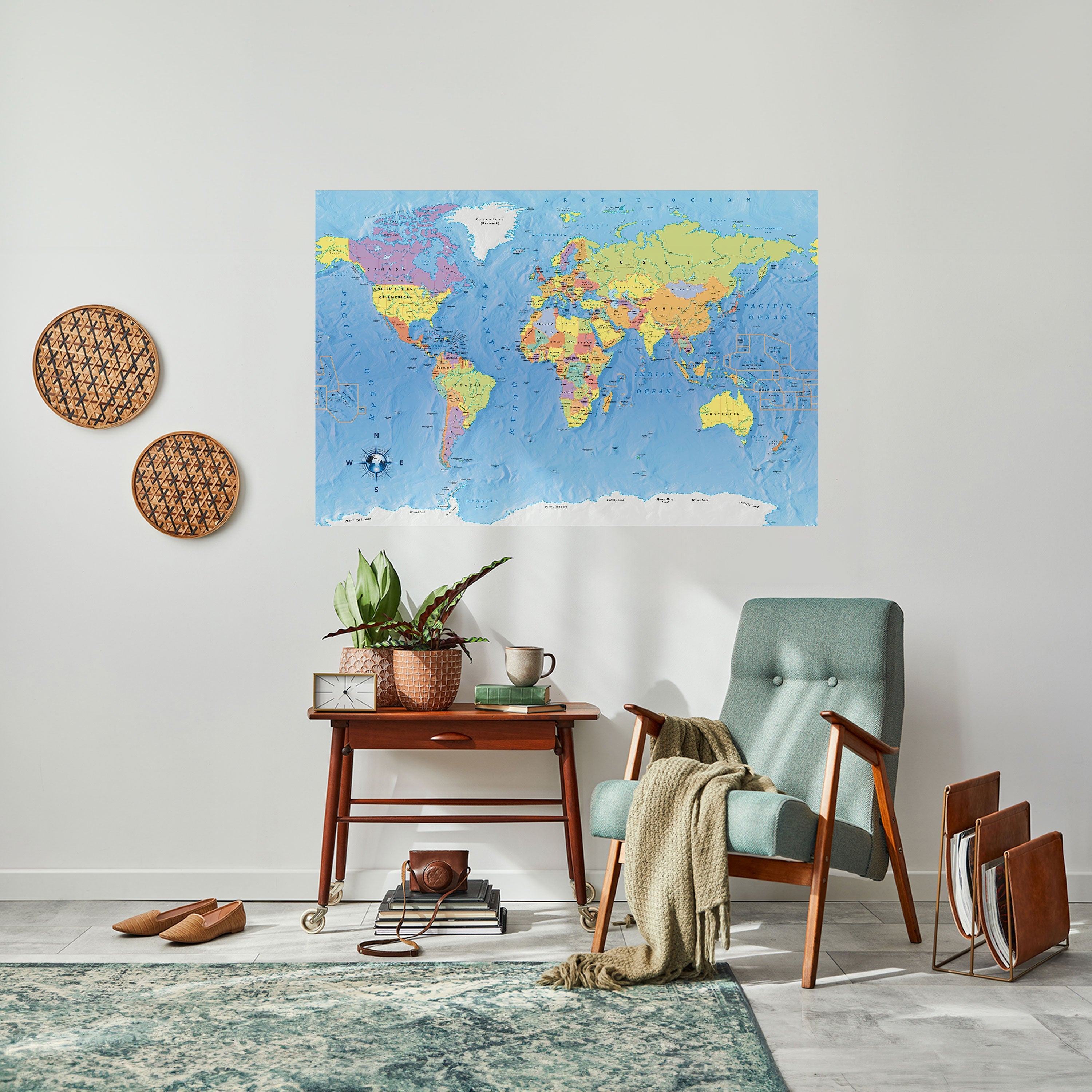 MAPPING OUR PLANET [EN] Peel and Stick Horizontal Poster