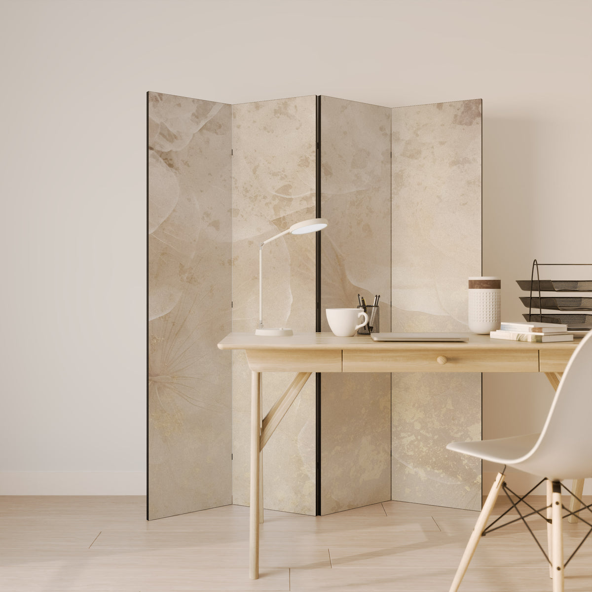 WHISPERING PETALS 4-Panel Room Divider