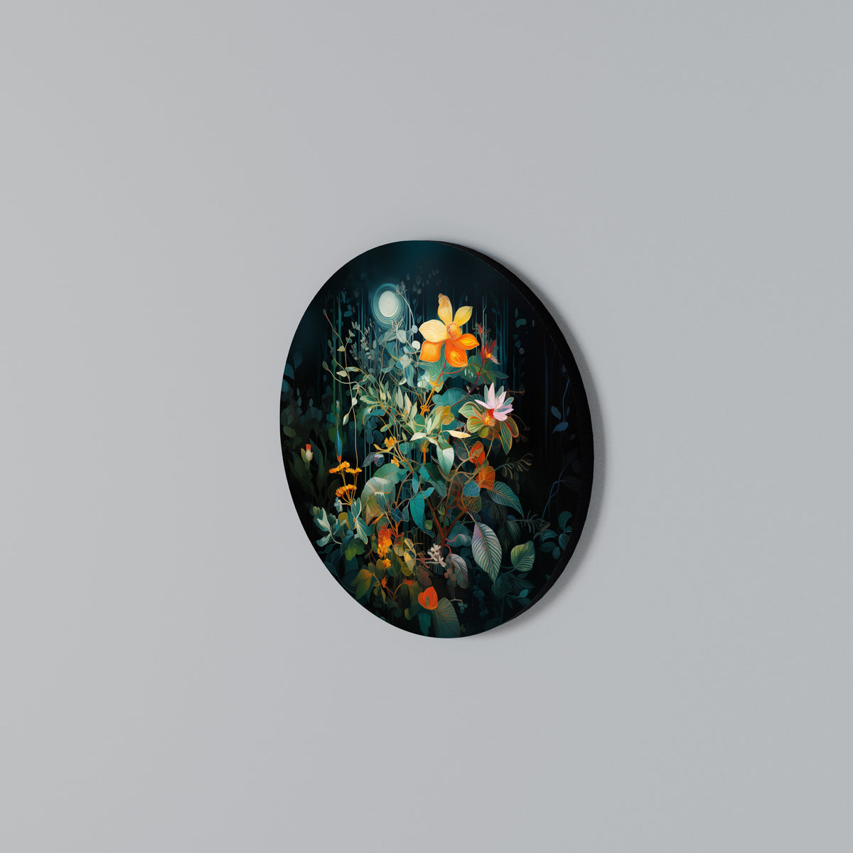 NOCTURNAL FLOWERS Στρογγυλός πίνακας ζωγραφικής