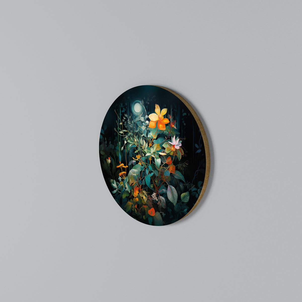 NOCTURNAL FLOWERS Στρογγυλός πίνακας ζωγραφικής