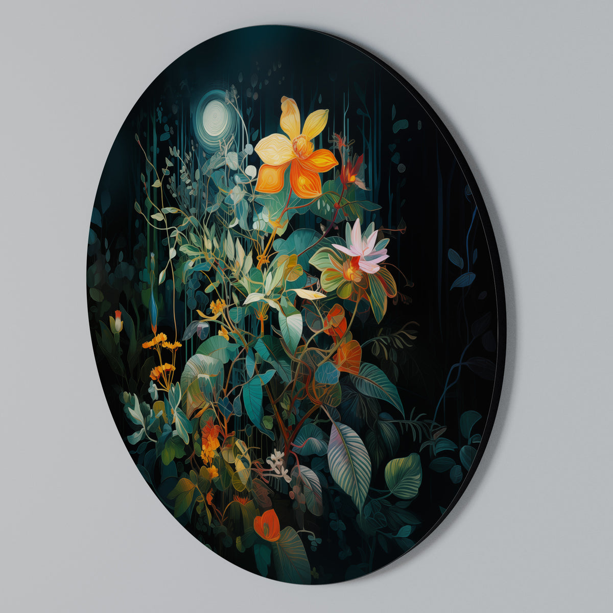 NOCTURNAL FLOWERS Στρογγυλός πίνακας ζωγραφικής