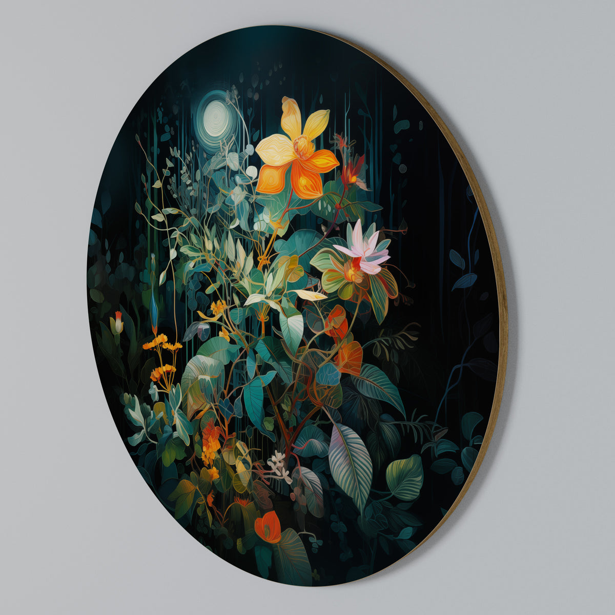 NOCTURNAL FLOWERS Στρογγυλός πίνακας ζωγραφικής