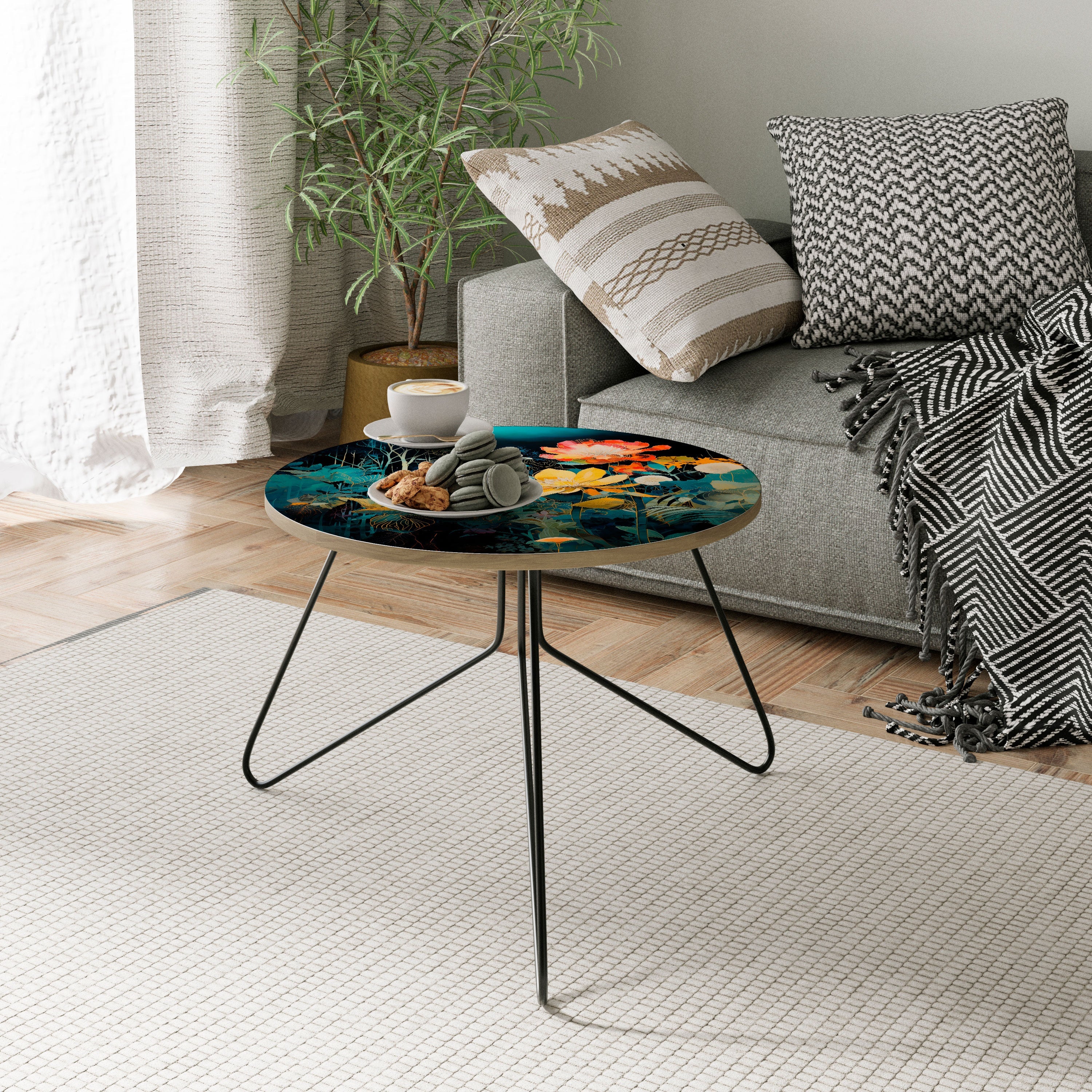 MIDNIGHT FLOWERS Coffee Table 60