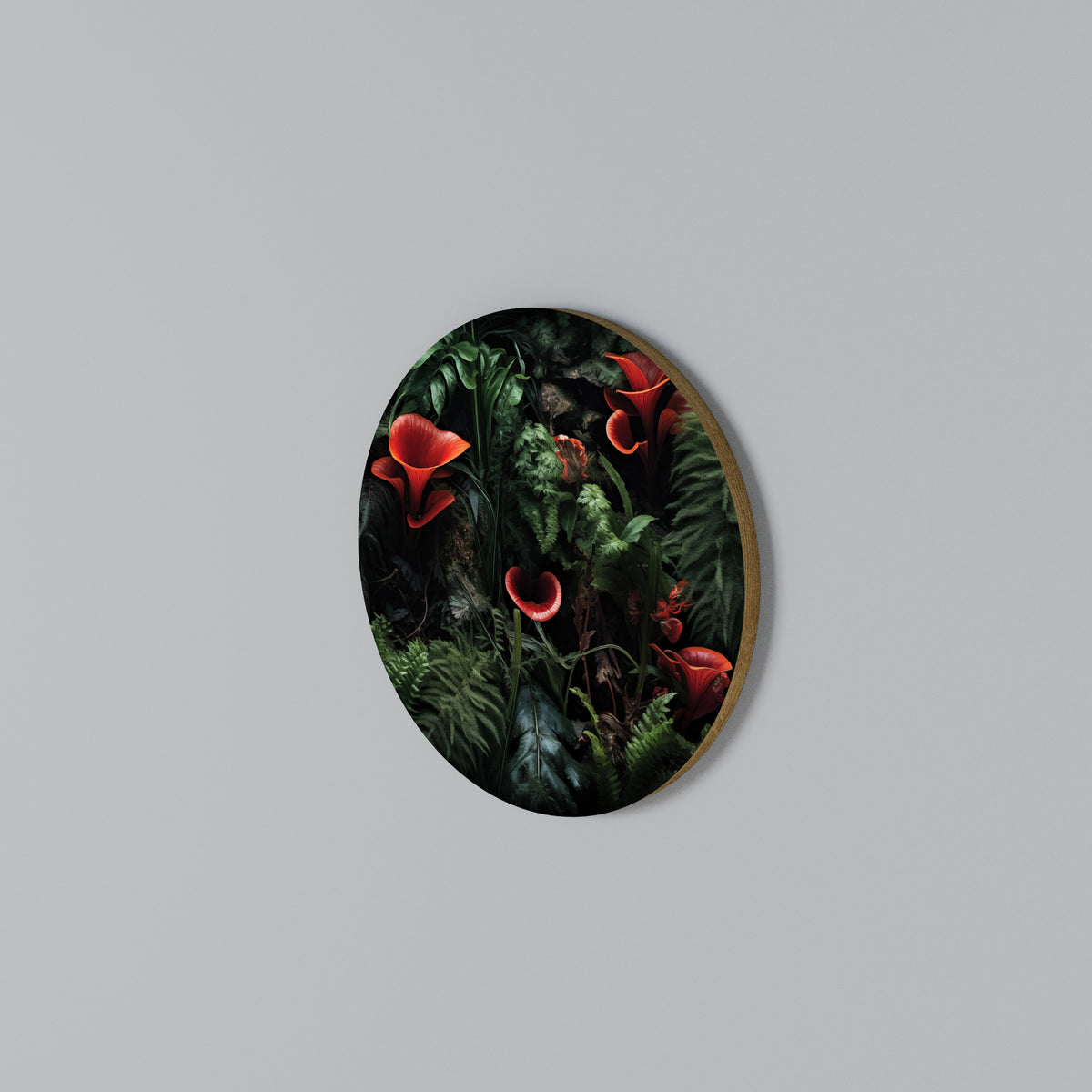CRIMSON FERNS Στρογγυλός πίνακας ζωγραφικής