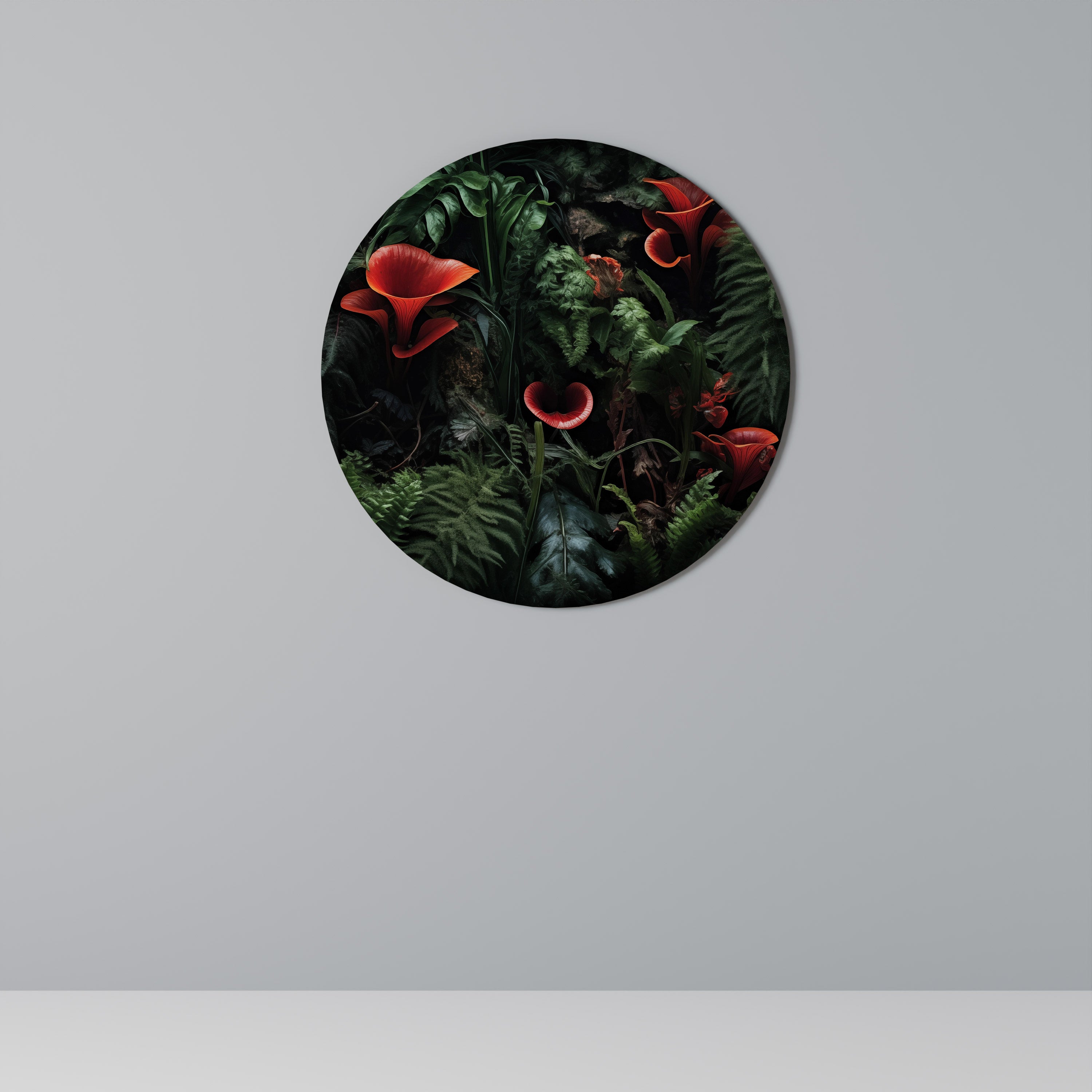 Στρογγυλή Τέχνη Τοίχου CRIMSON FERNS
