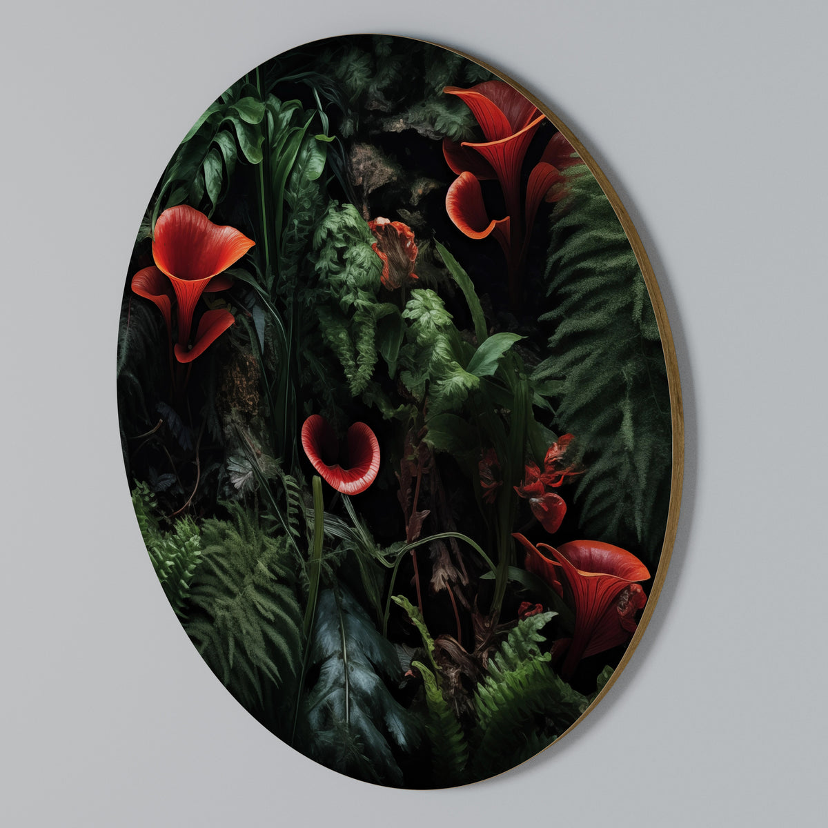 CRIMSON FERNS Στρογγυλός πίνακας ζωγραφικής