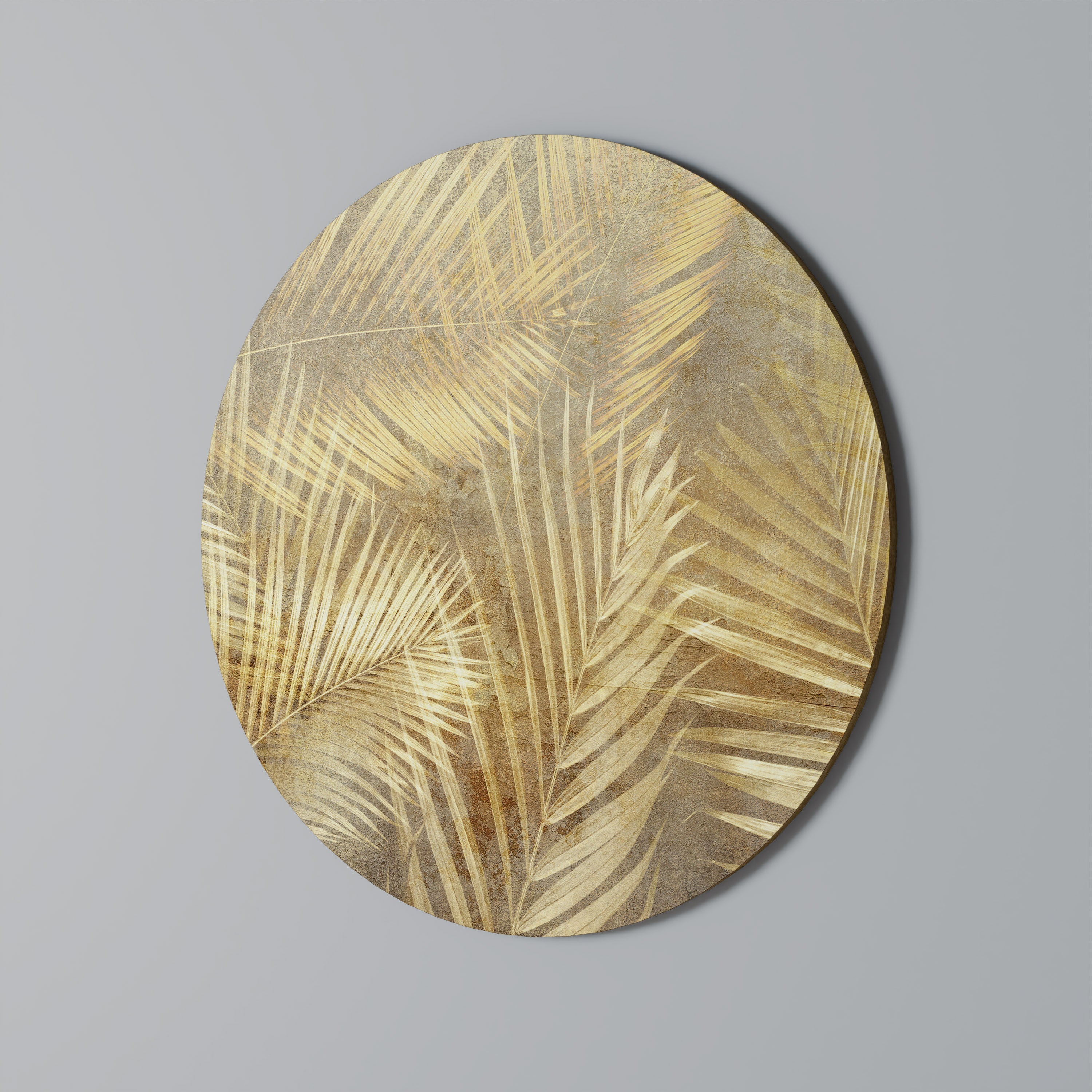 Στρογγυλή Τέχνη Τοίχου GOLDEN PALM DREAMSCAPE