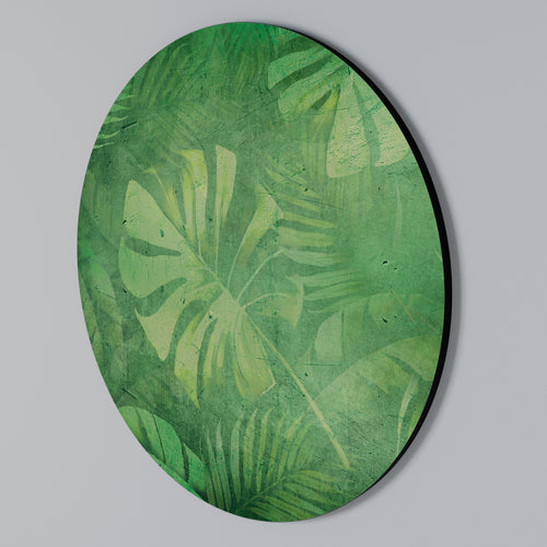 SUBTLE GREEN SYMPHONY Στρογγυλός πίνακας ζωγραφικής