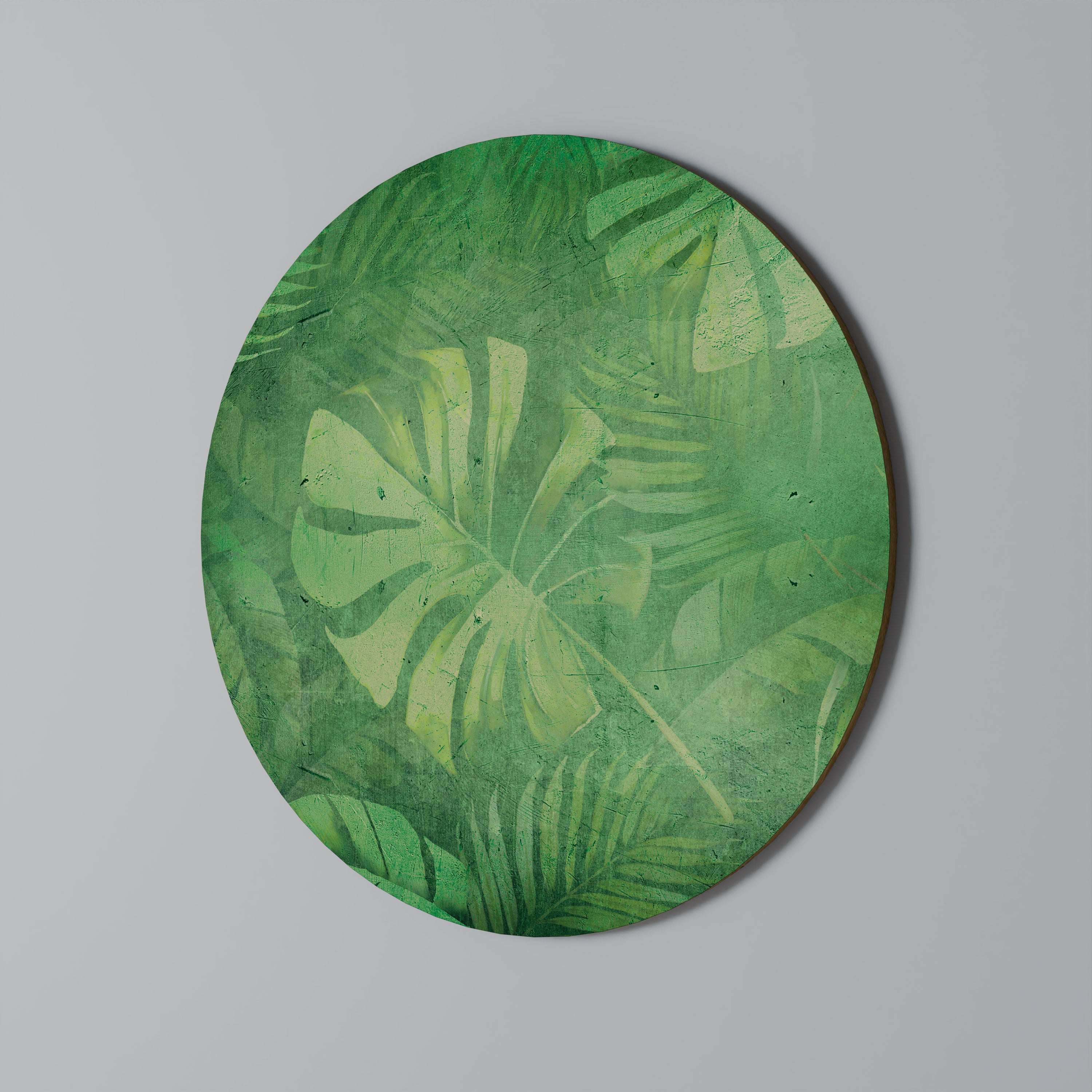 Στρογγυλή Τέχνη Τοίχου SUBTLE GREEN SYMPHONY