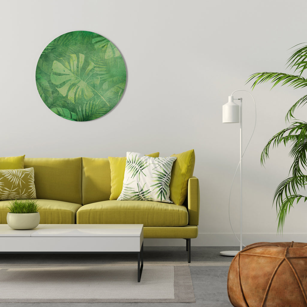 Στρογγυλή Τέχνη Τοίχου SUBTLE GREEN SYMPHONY
