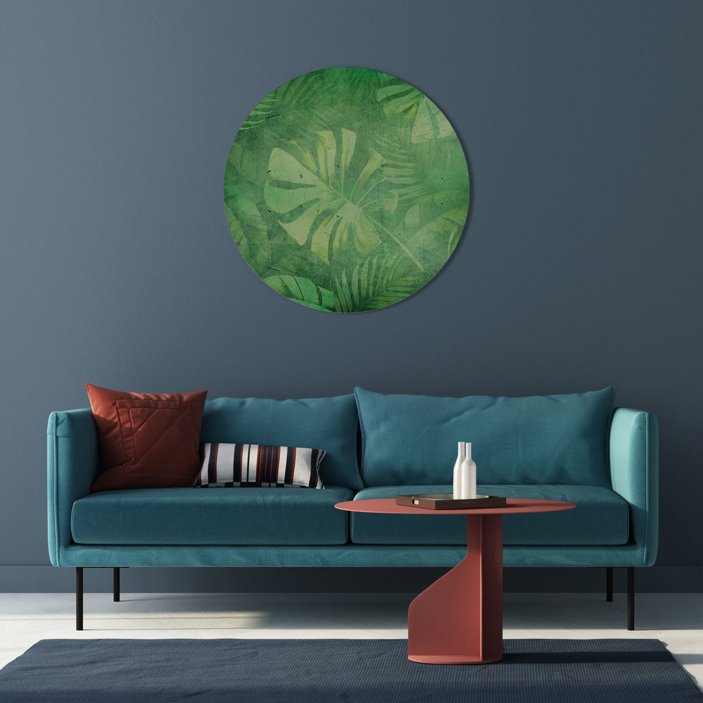 Στρογγυλή Τέχνη Τοίχου SUBTLE GREEN SYMPHONY