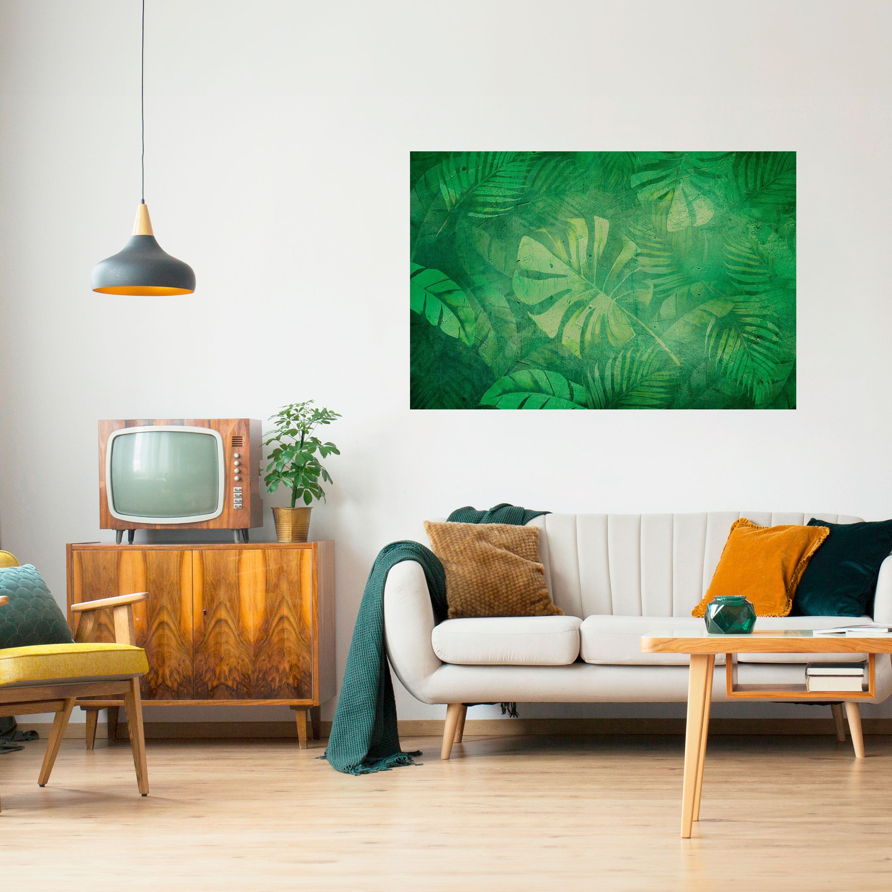 SUBTLE GREEN SYMPHONY Peel and Stick Horizontal Poster