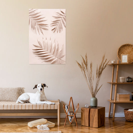 PINK PALM DREAMS Κατακόρυφος Πίνακας σε Καμβά