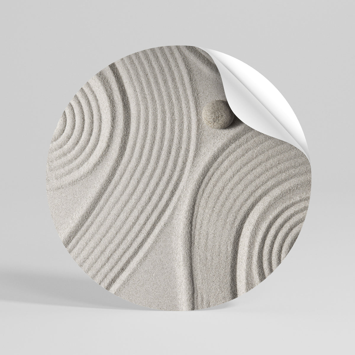 SANDSWIRL SERENITY Peel and Stick Round Sticker