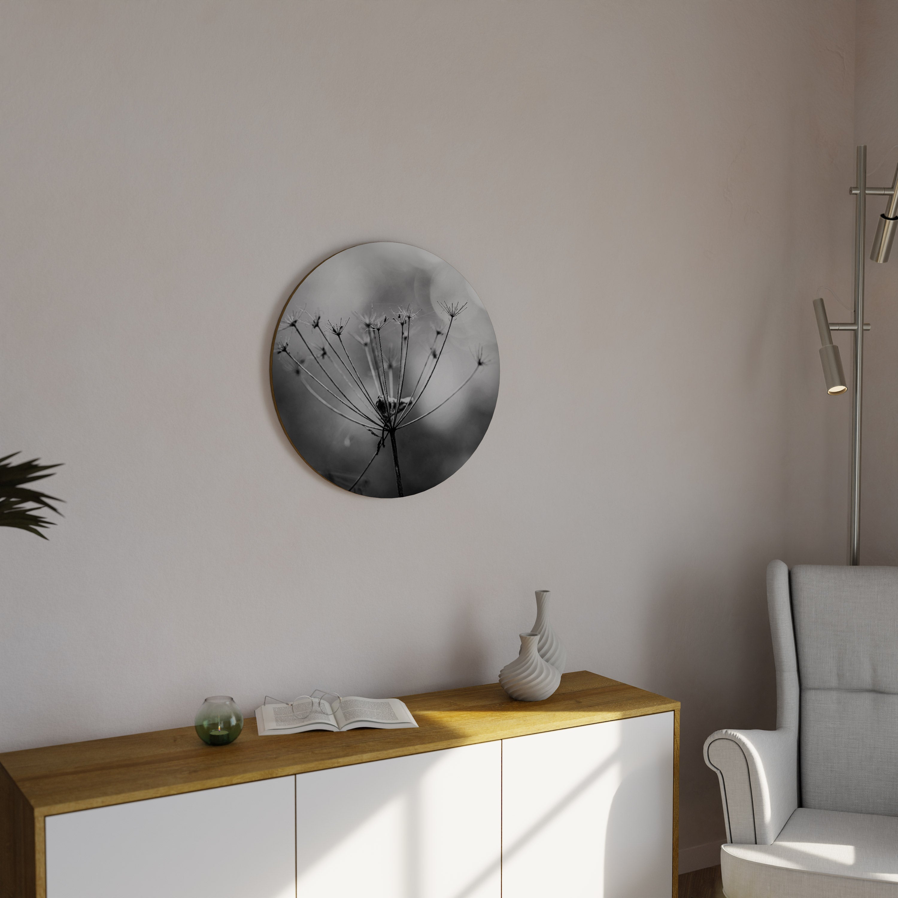 Στρογγυλή Τέχνη Τοίχου MINIMALIST BLOOM