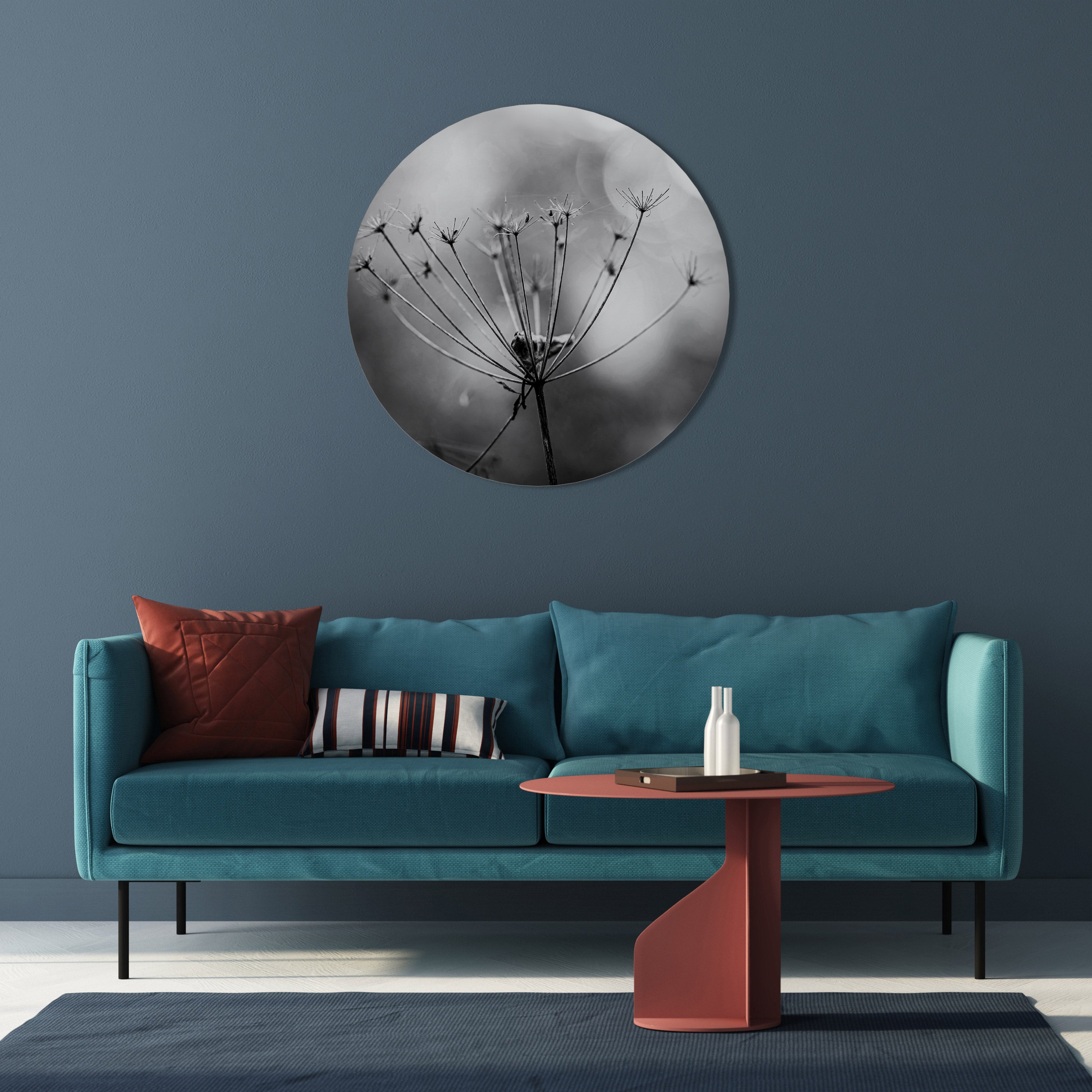 Στρογγυλή Τέχνη Τοίχου MINIMALIST BLOOM