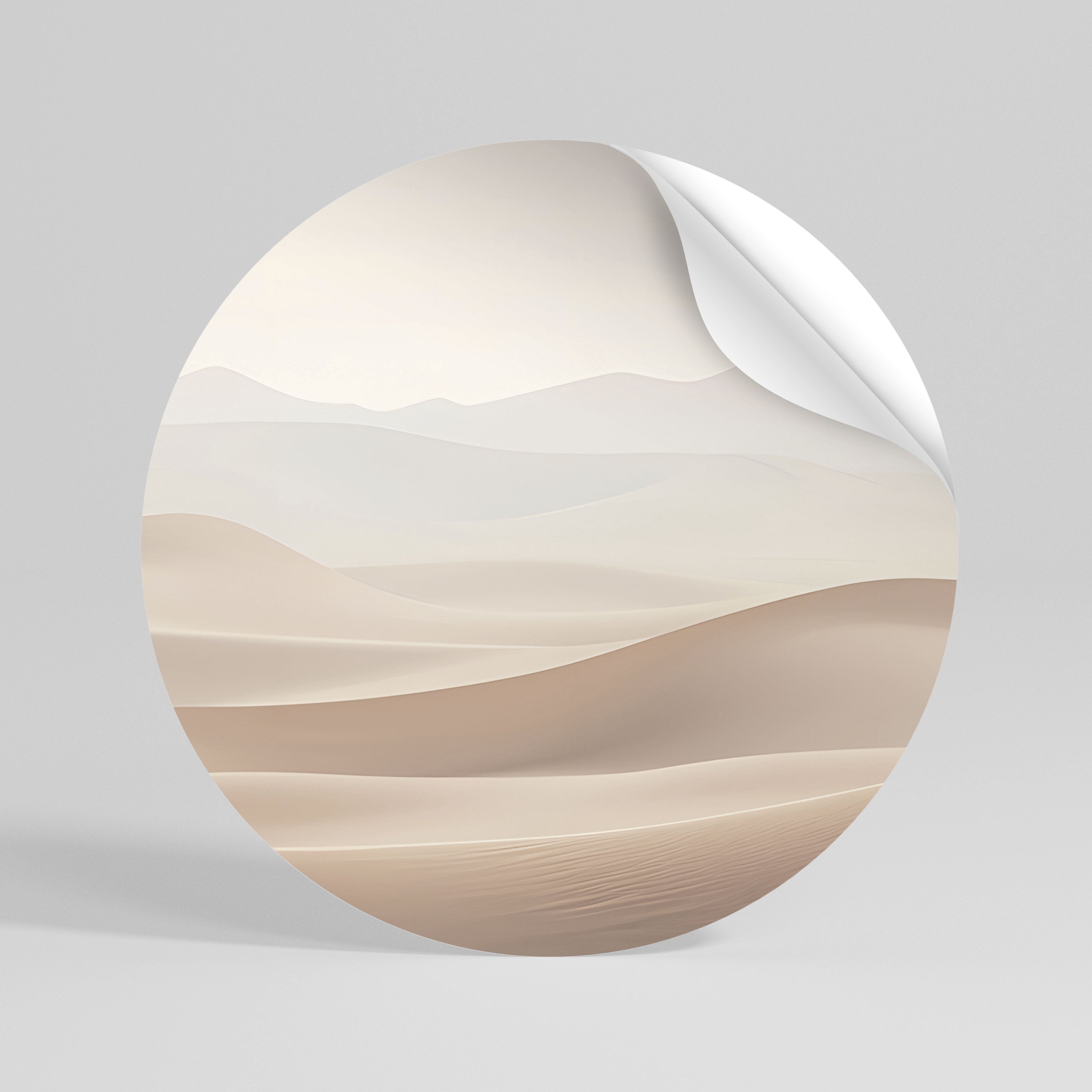 SUBTLE SANDS Peel and Stick Round Sticker