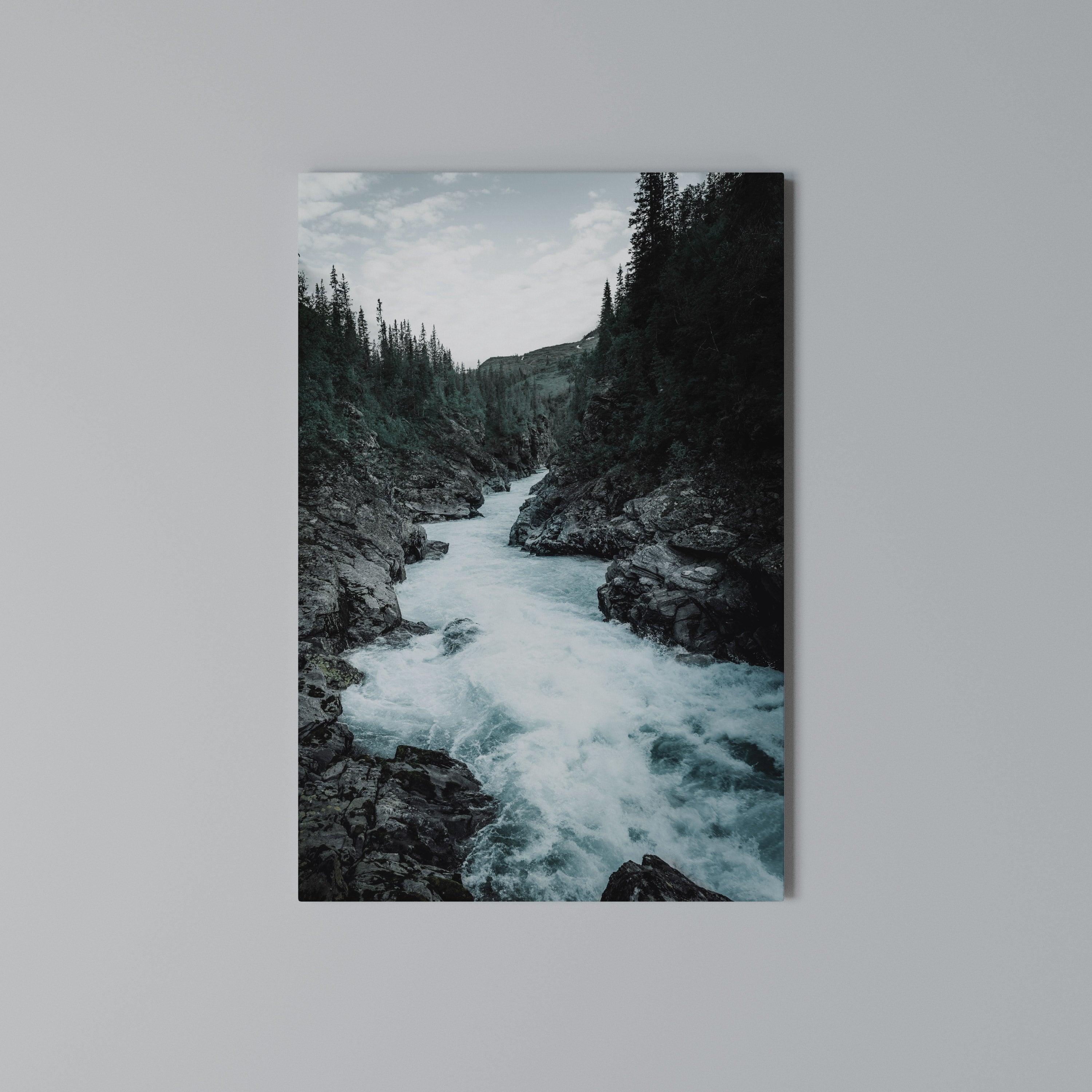 RUSHING REFLECTIONS Vertical Canvas Print