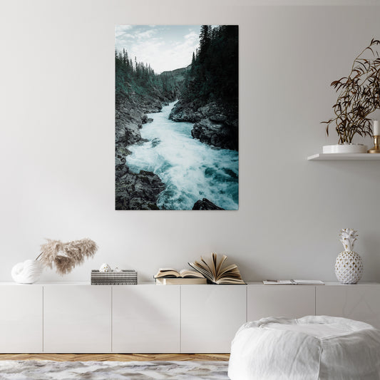 RUSHING REFLECTIONS Vertical Canvas Print