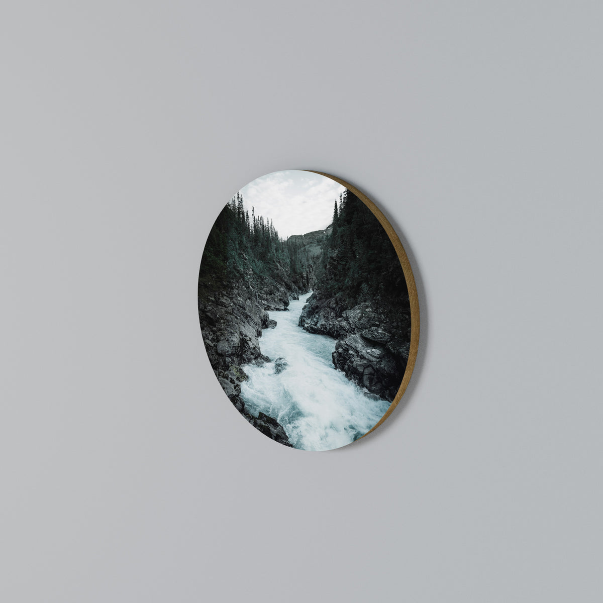 RUSHING REFLECTIONS Round Wall Art
