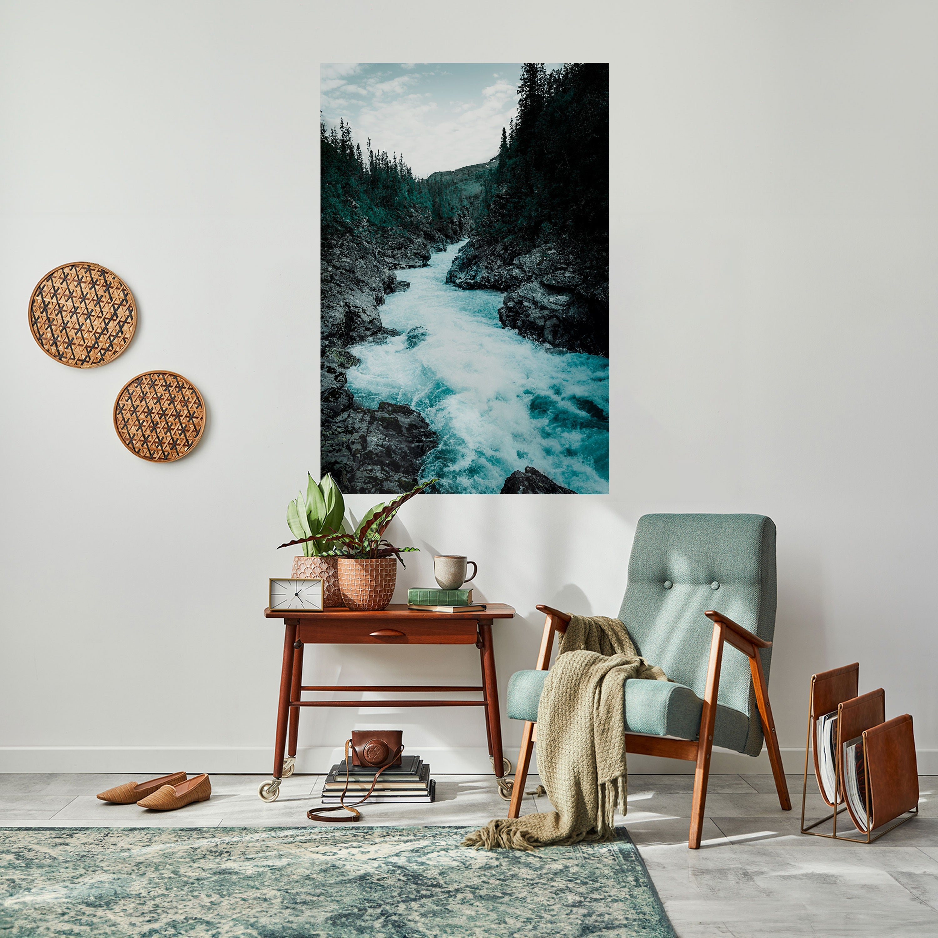 RUSHING REFLECTIONS Peel and Stick Vertical Poster