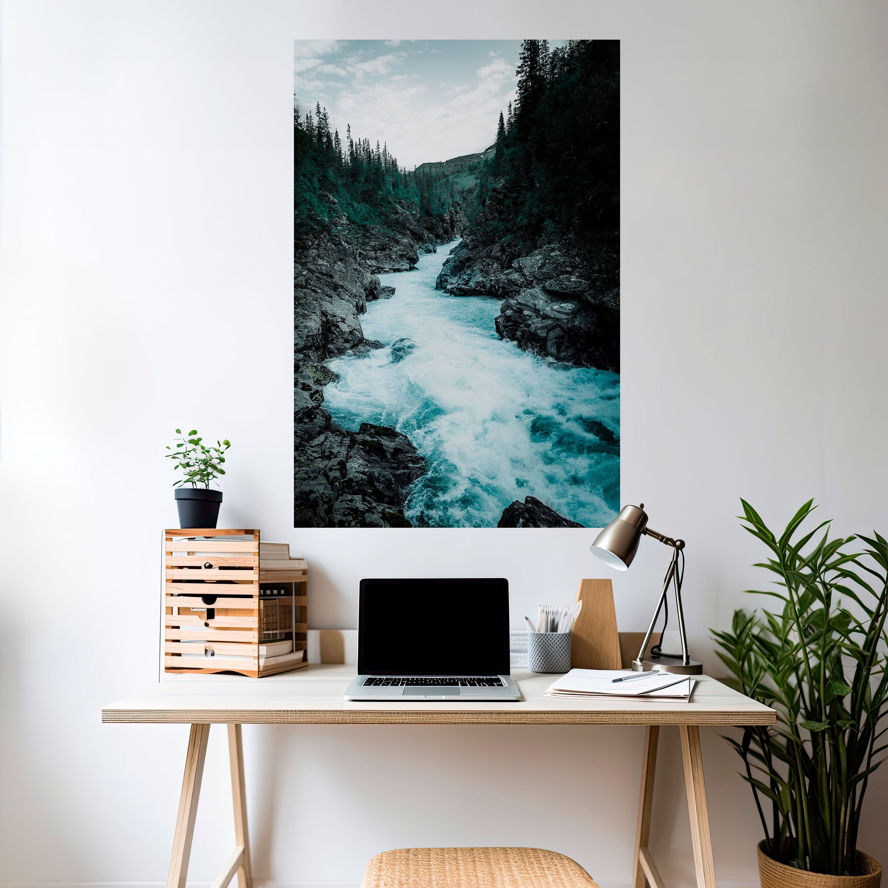 RUSHING REFLECTIONS Peel and Stick Vertical Poster