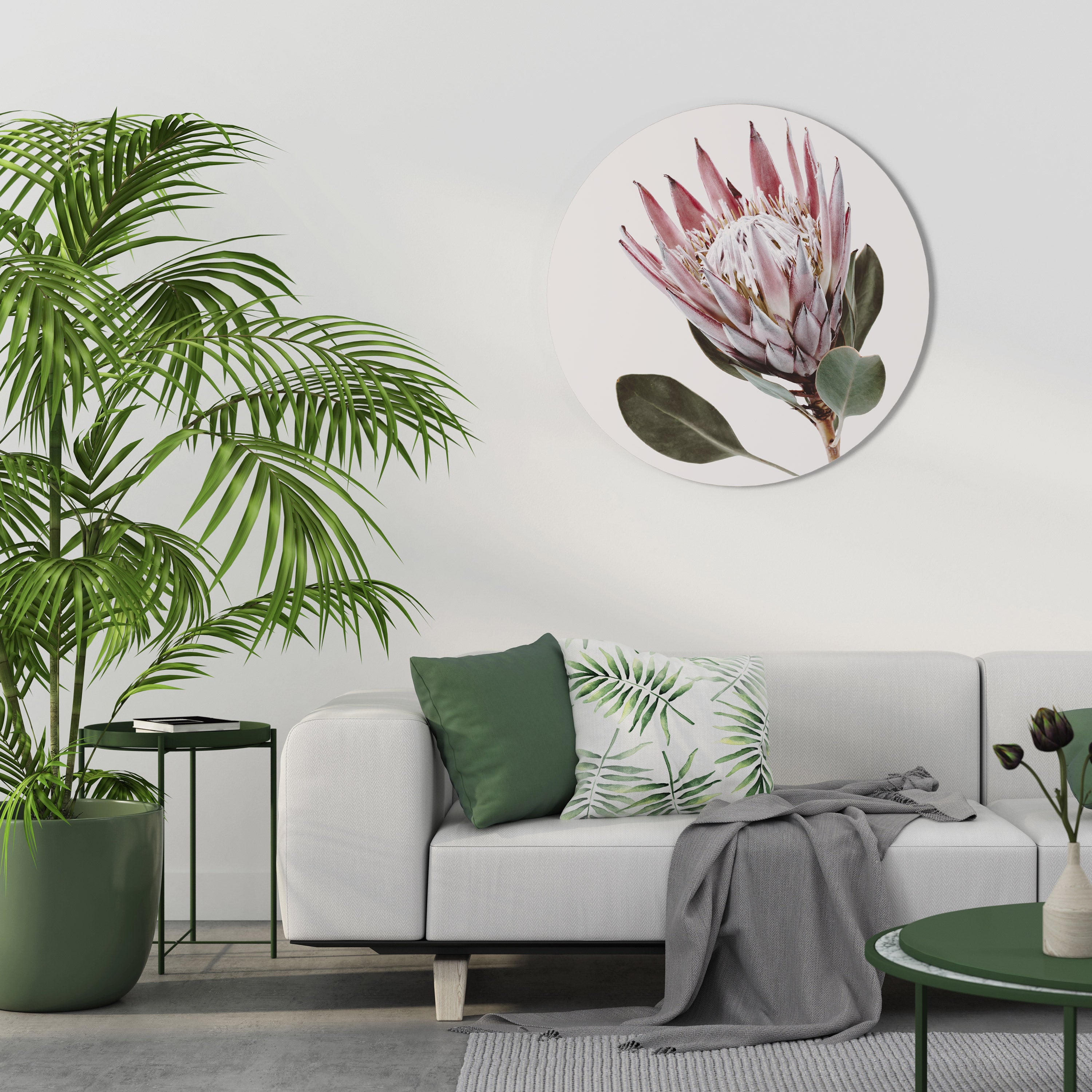 PROTEA FLOWER Στρογγυλή Τέχνη Τοίχου