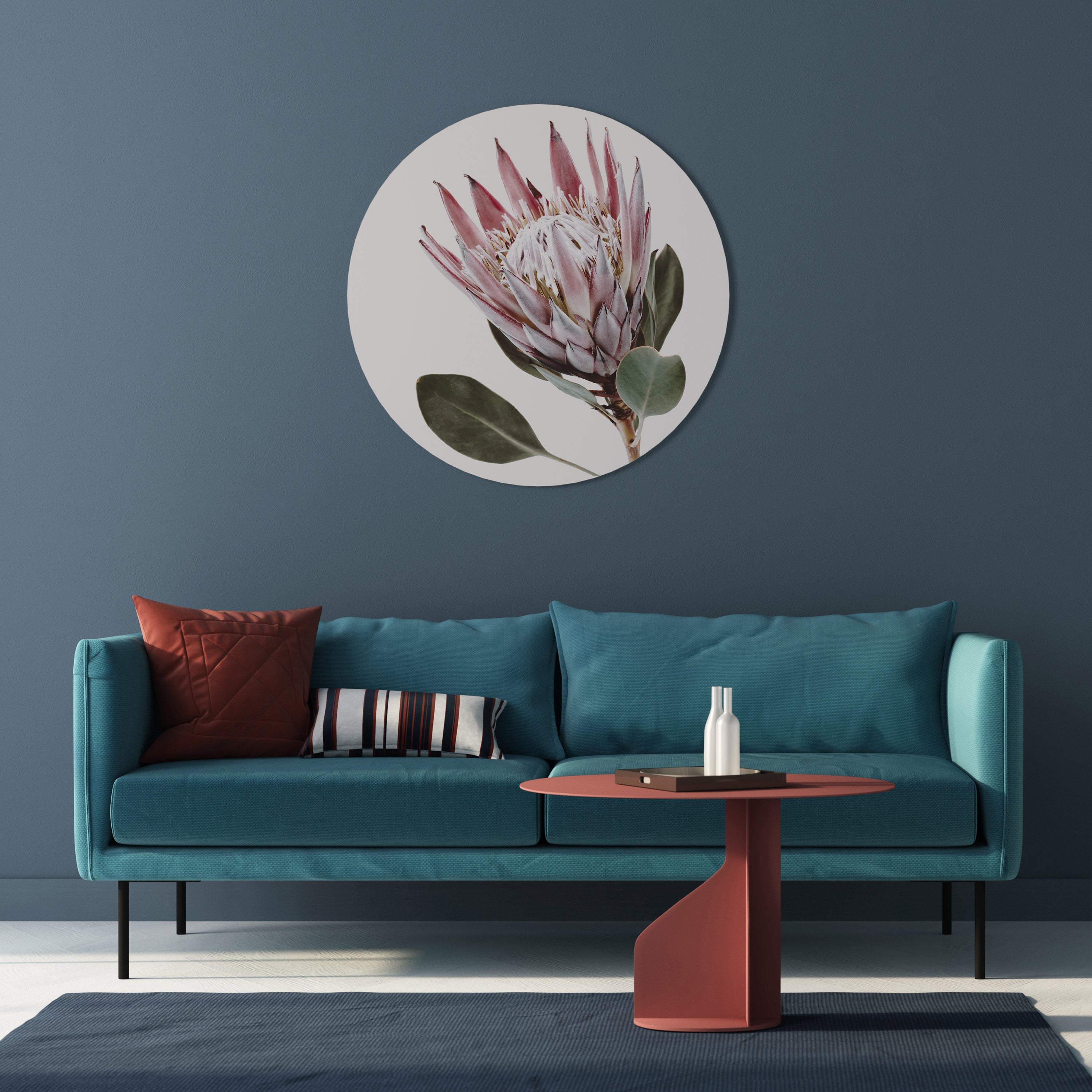 PROTEA FLOWER Στρογγυλή Τέχνη Τοίχου