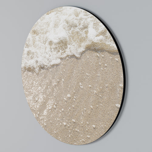 SHIMMERING SHORELINE Round Wall Art