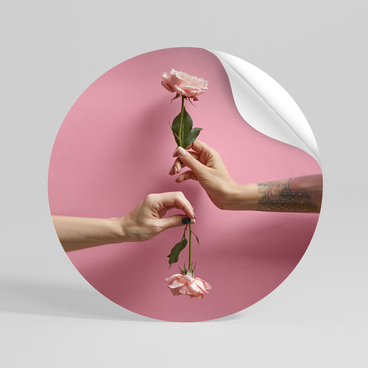 FLORAL CONNECTIONS Αυτοκόλλητη Αφίσα στρογγυλή