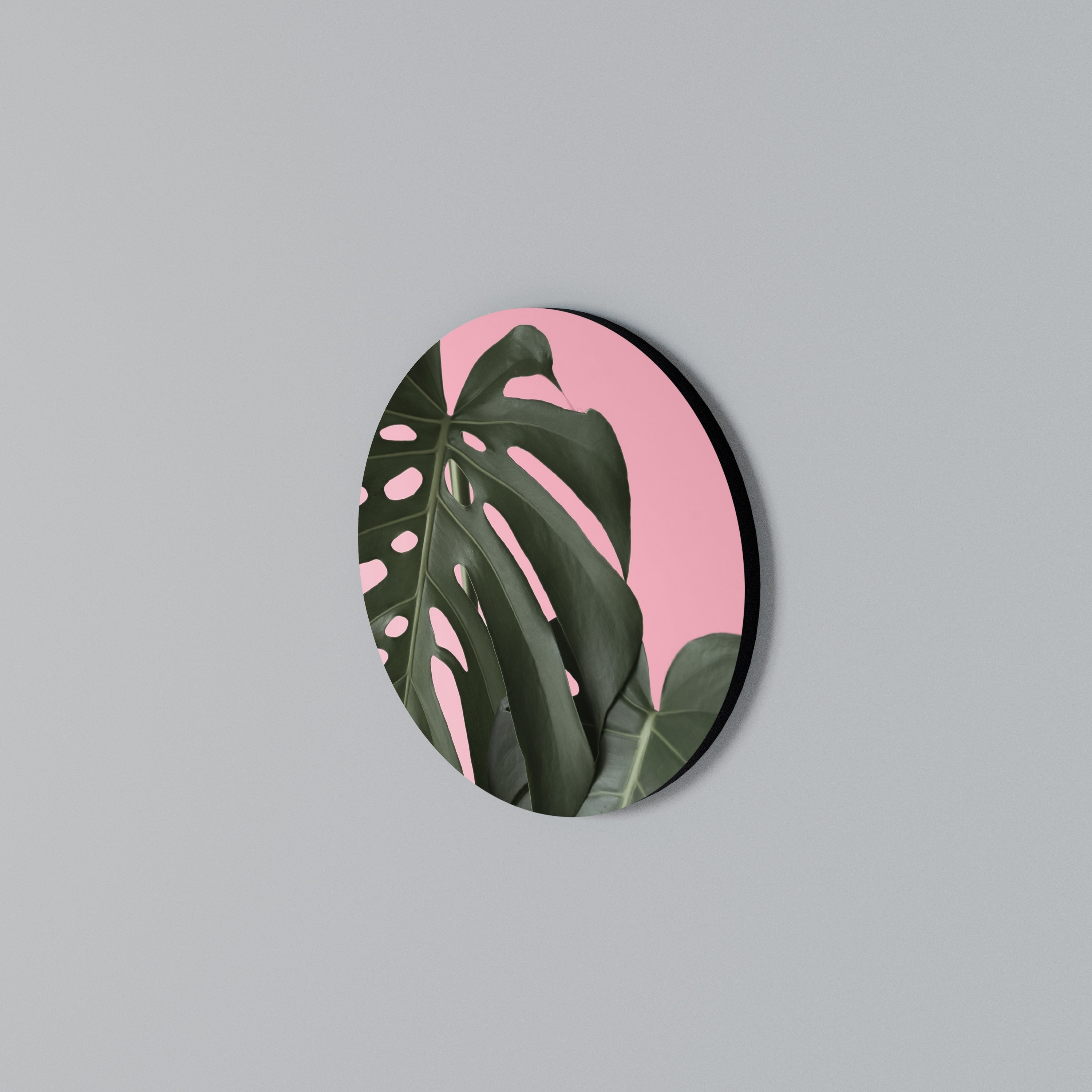 LADY MONSTERA Στρογγυλός πίνακας ζωγραφικής