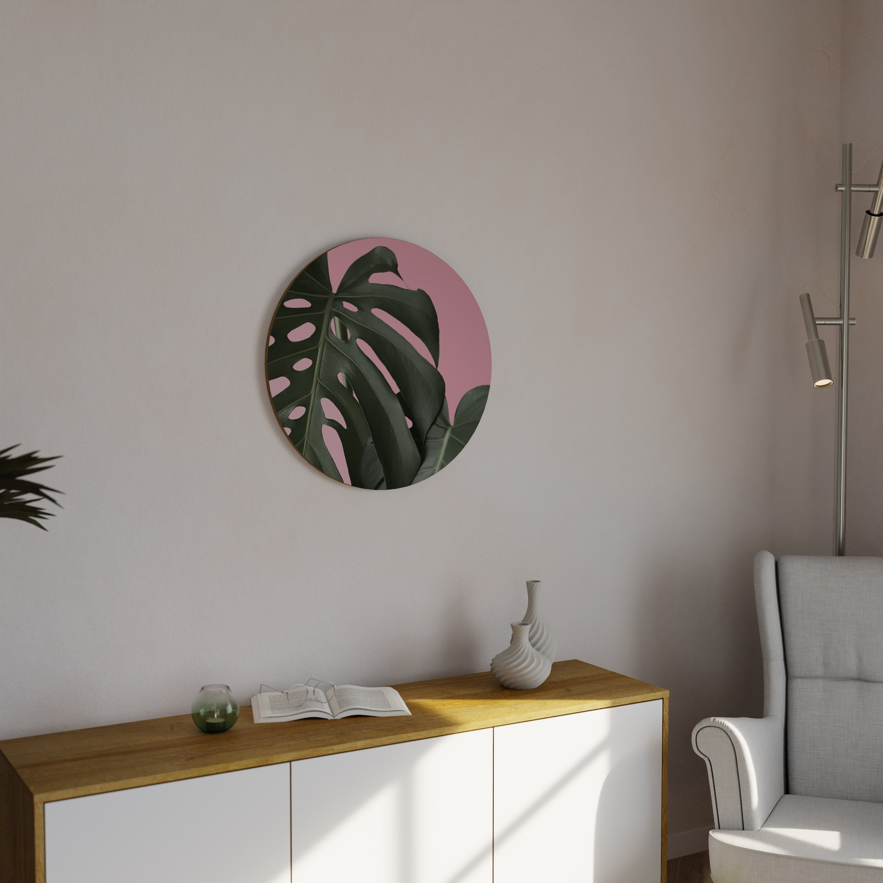 Στρογγυλή Τέχνη Τοίχου LADY MONSTERA