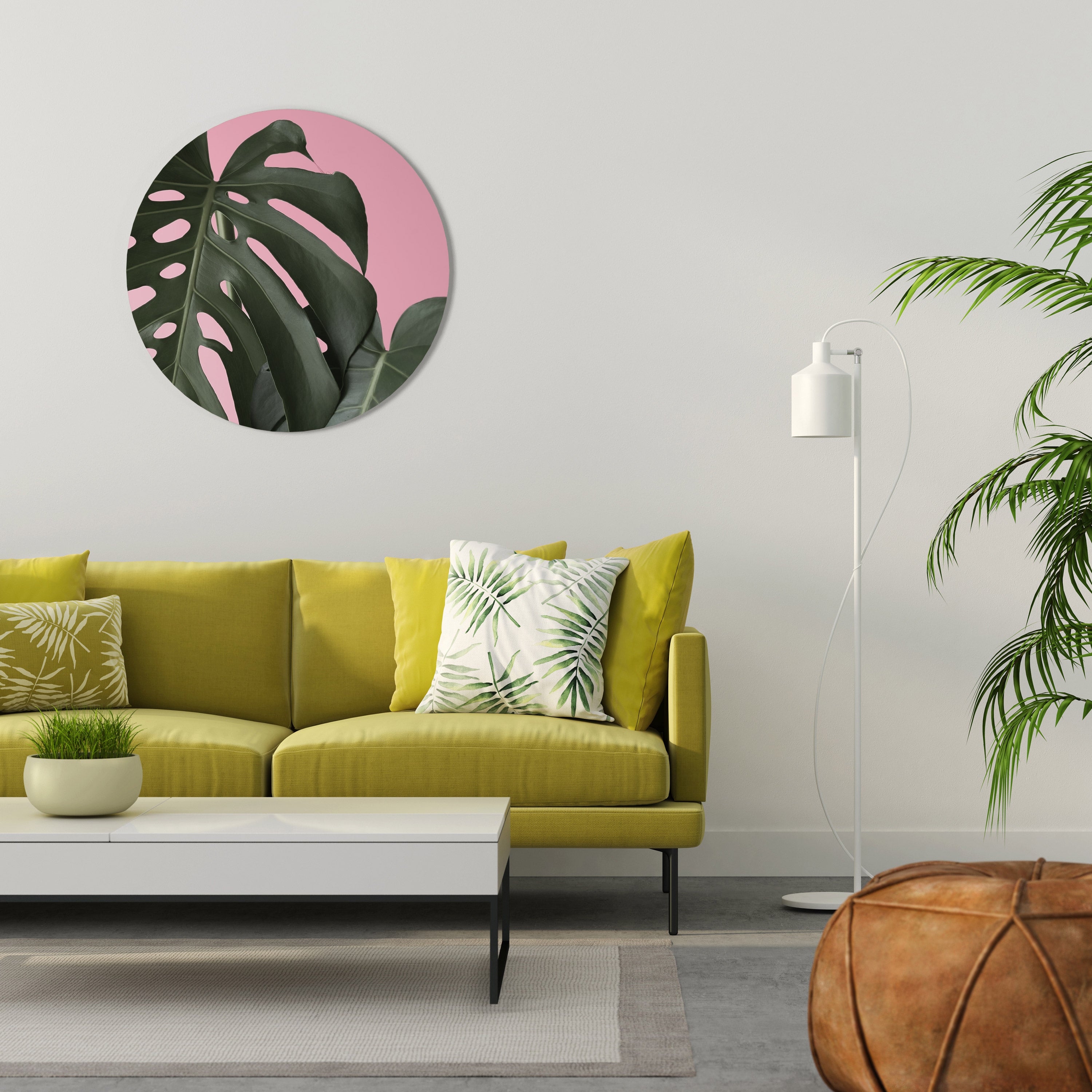Στρογγυλή Τέχνη Τοίχου LADY MONSTERA