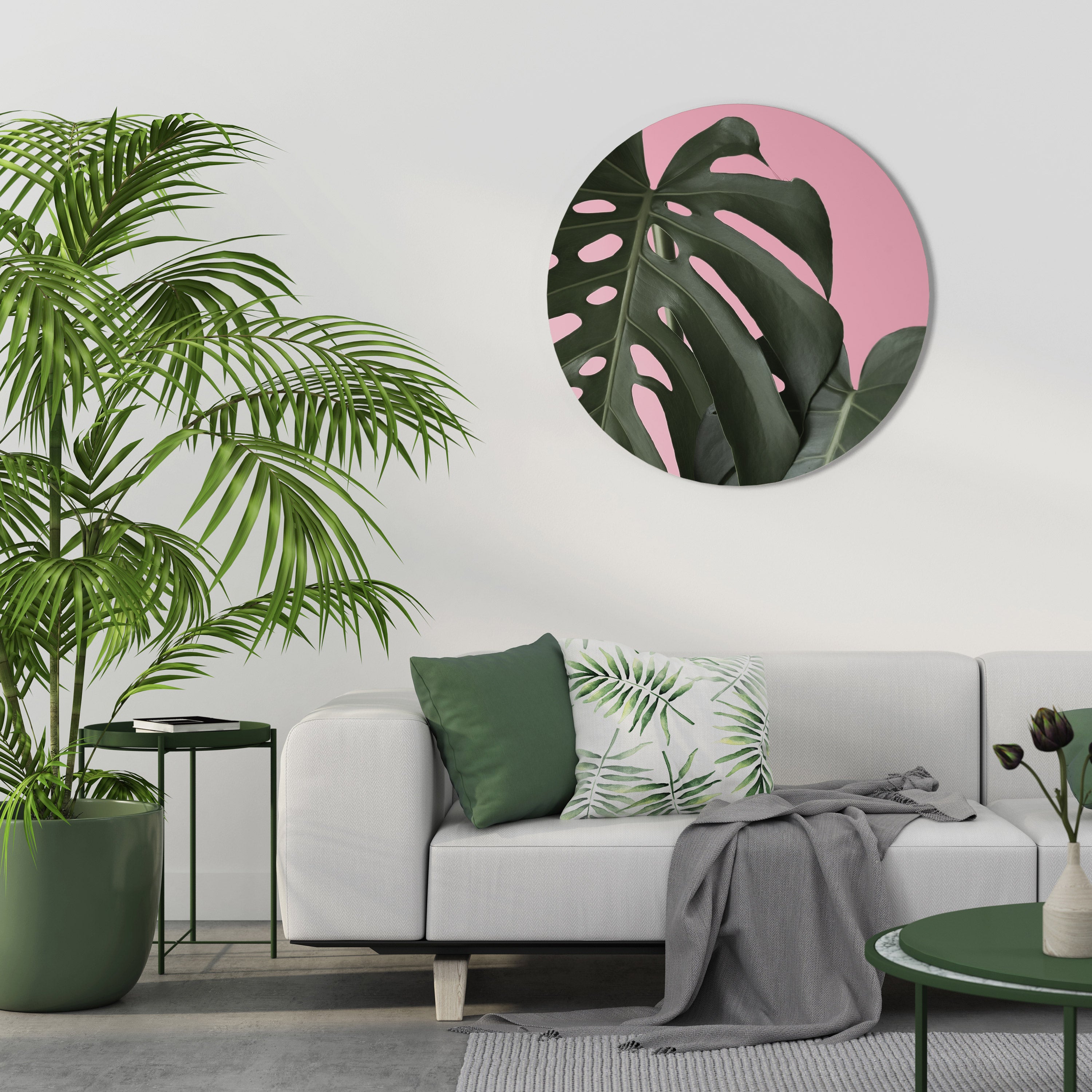 Στρογγυλή Τέχνη Τοίχου LADY MONSTERA