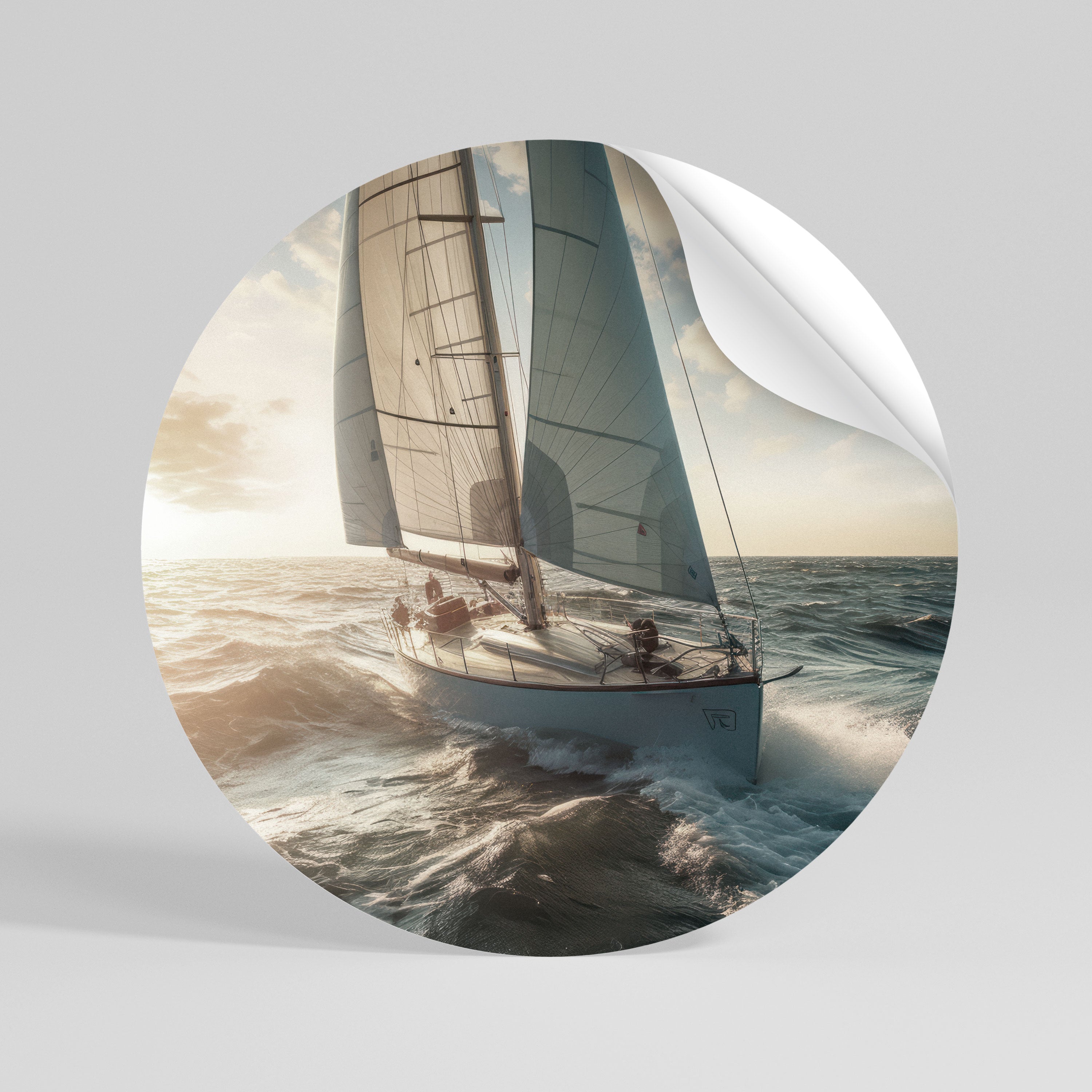 WAVES OF FREEDOM Αυτοκόλλητη "Peel and Stick" Αφίσα στρογγυλή