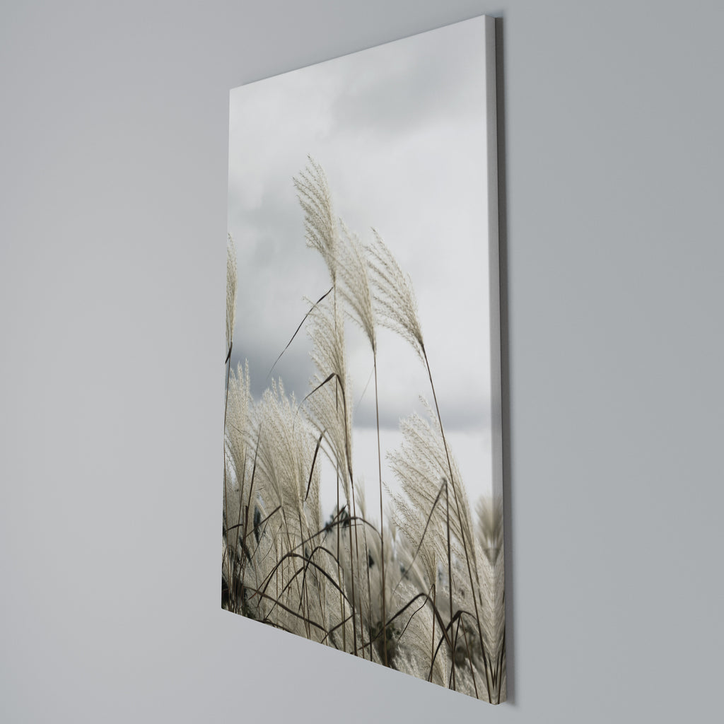 CLOUDS ABOVE GRASS Vertical Canvas Print