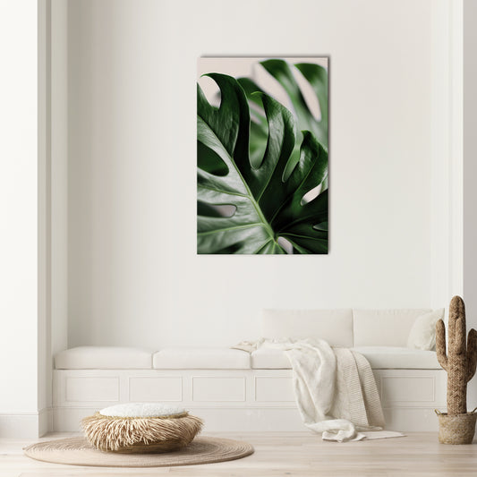 SHARP MONSTERA Vertical Canvas Print