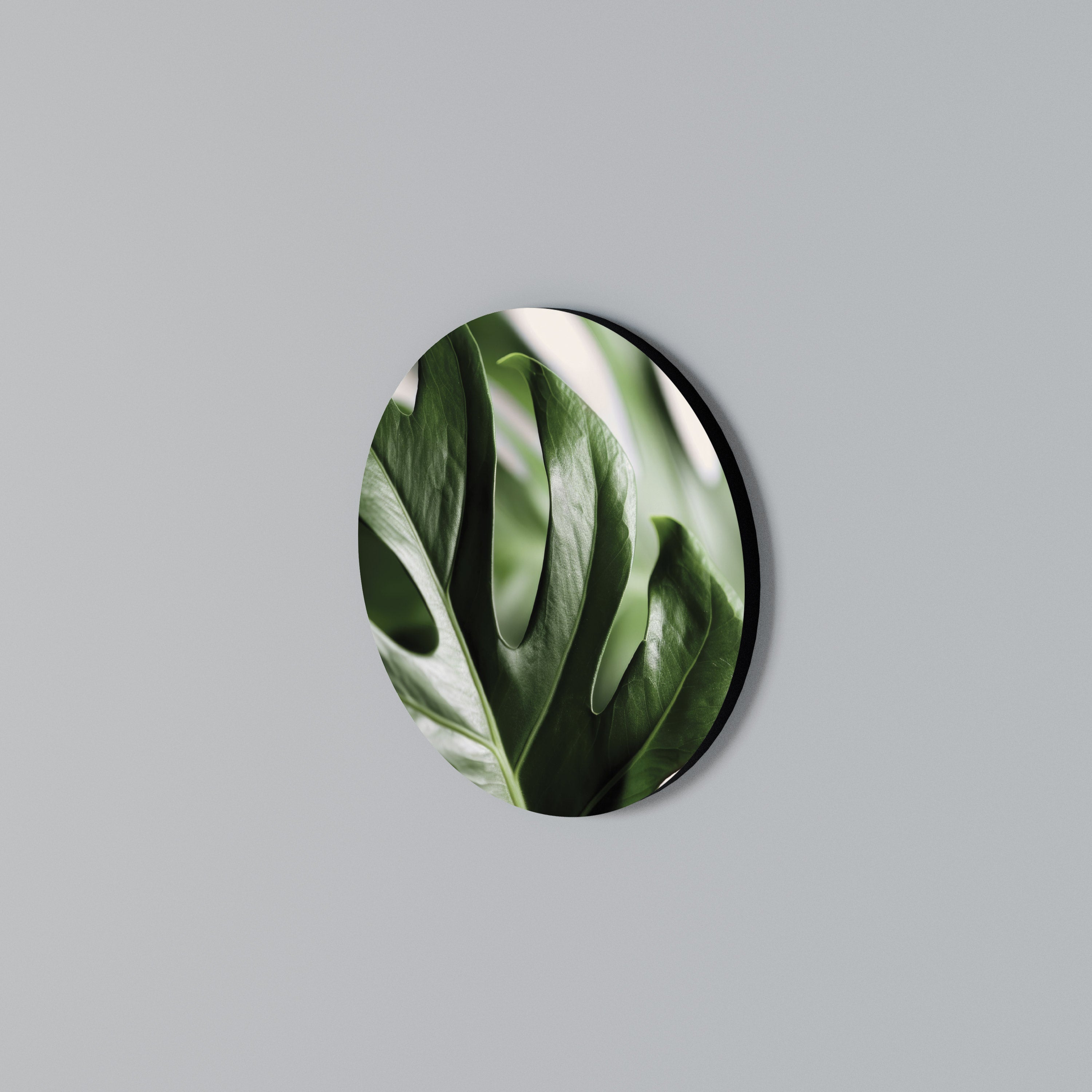 SHARP MONSTERA Στρογγυλός πίνακας ζωγραφικής