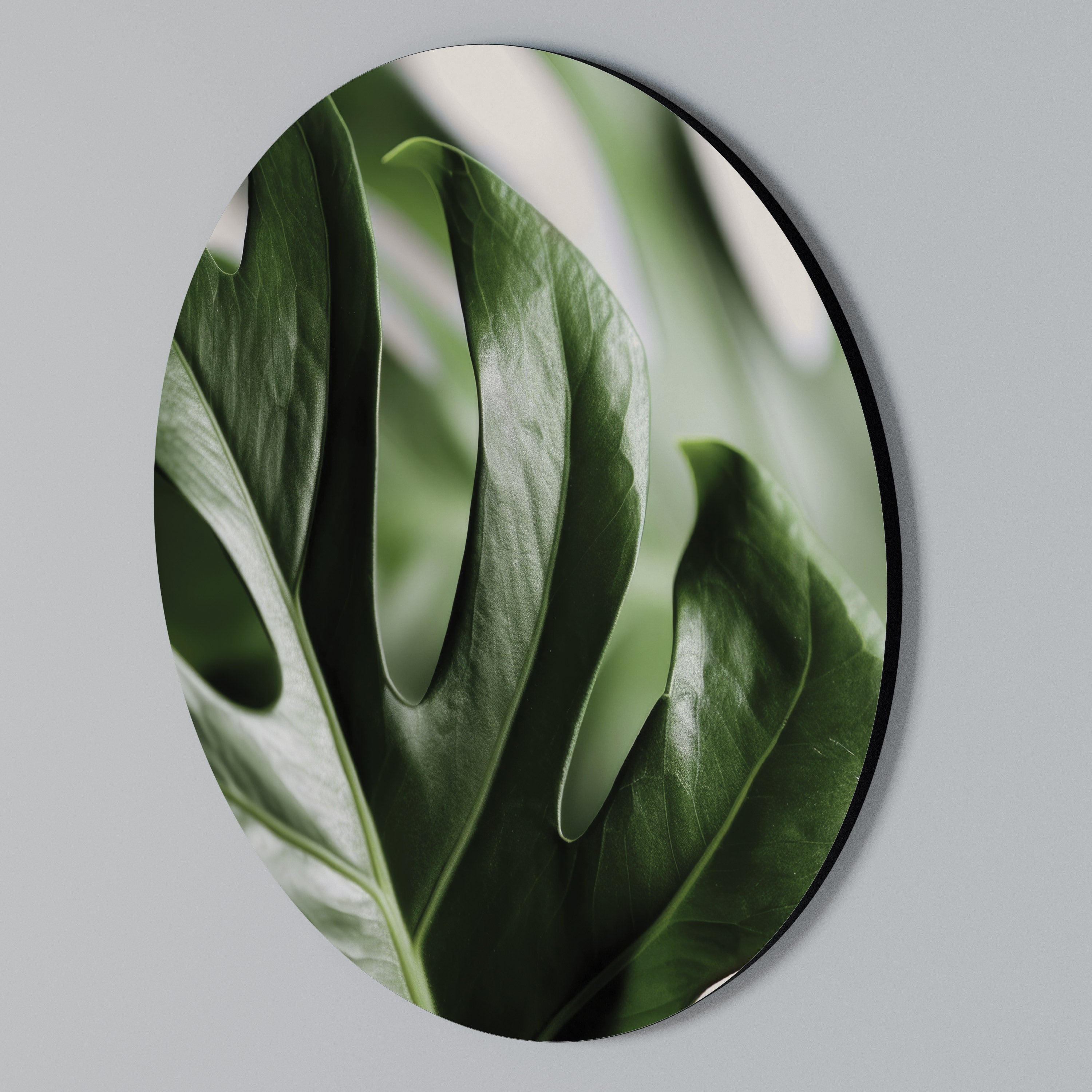 SHARP MONSTERA Στρογγυλός πίνακας ζωγραφικής