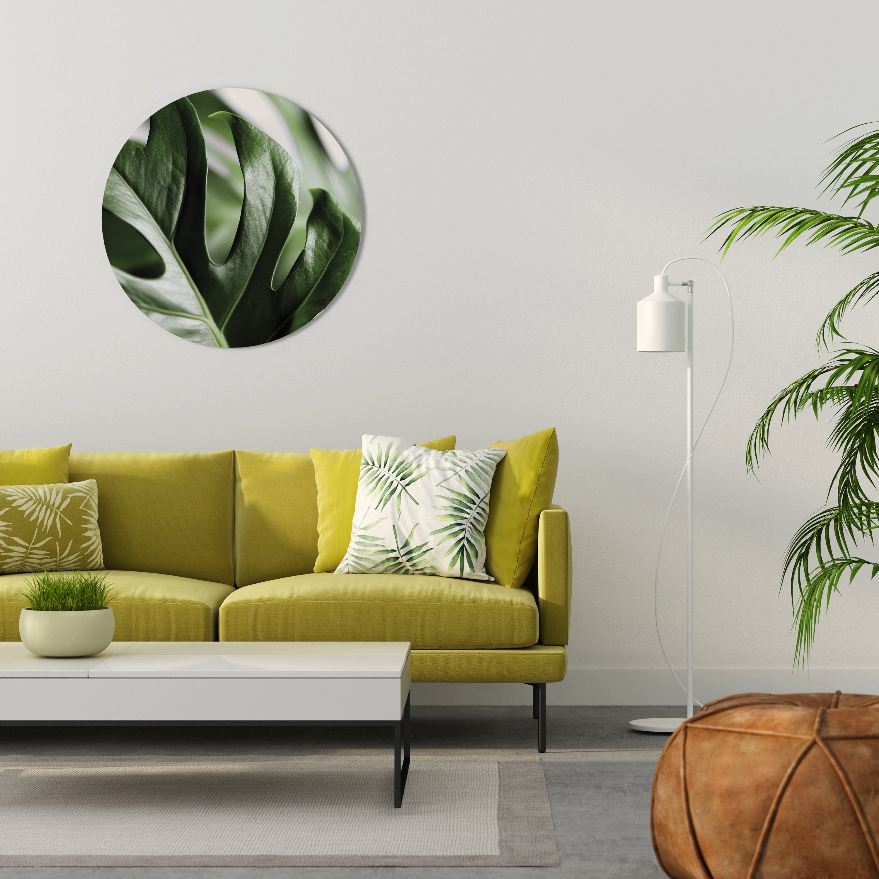 Στρογγυλή Τέχνη Τοίχου SHARP MONSTERA