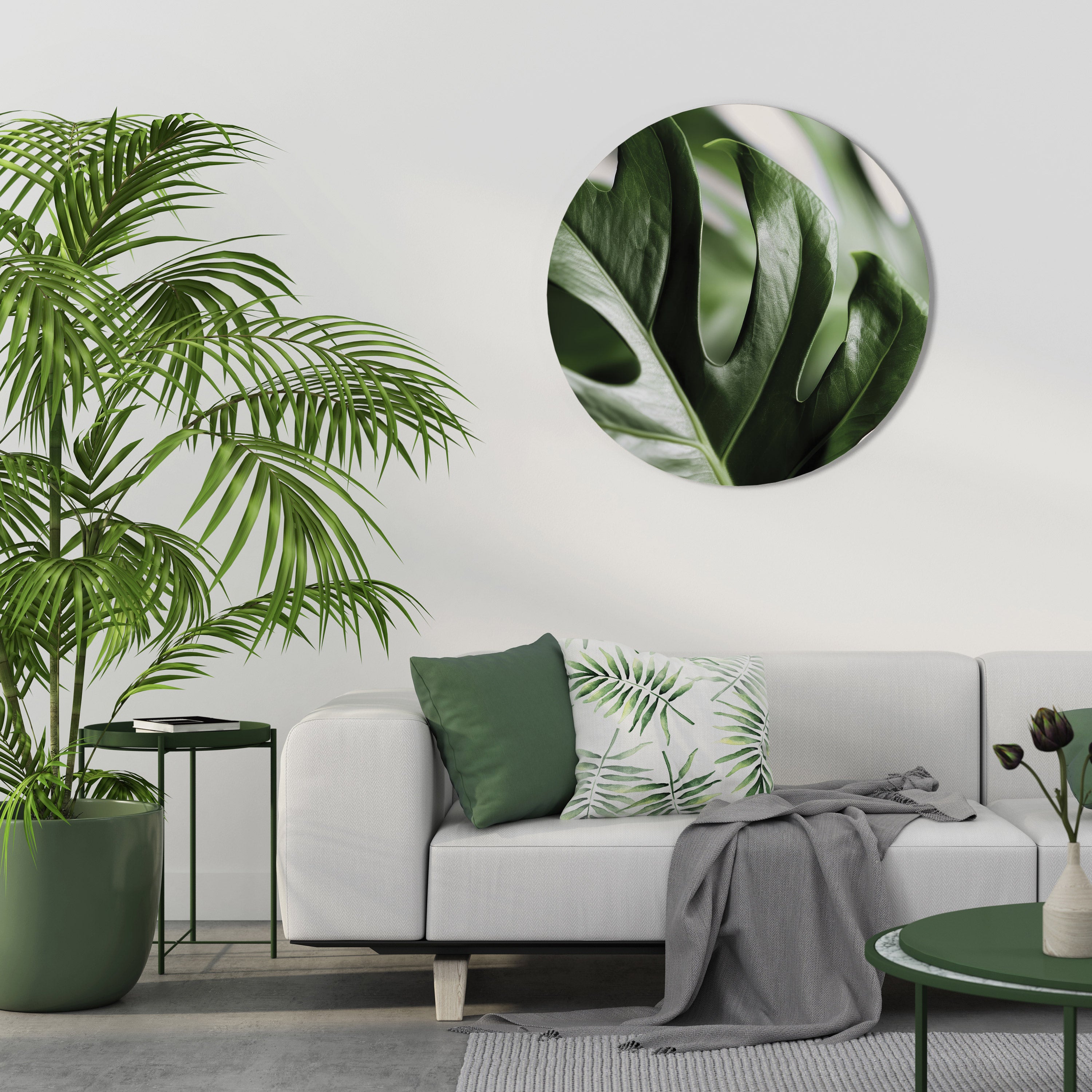 Στρογγυλή Τέχνη Τοίχου SHARP MONSTERA