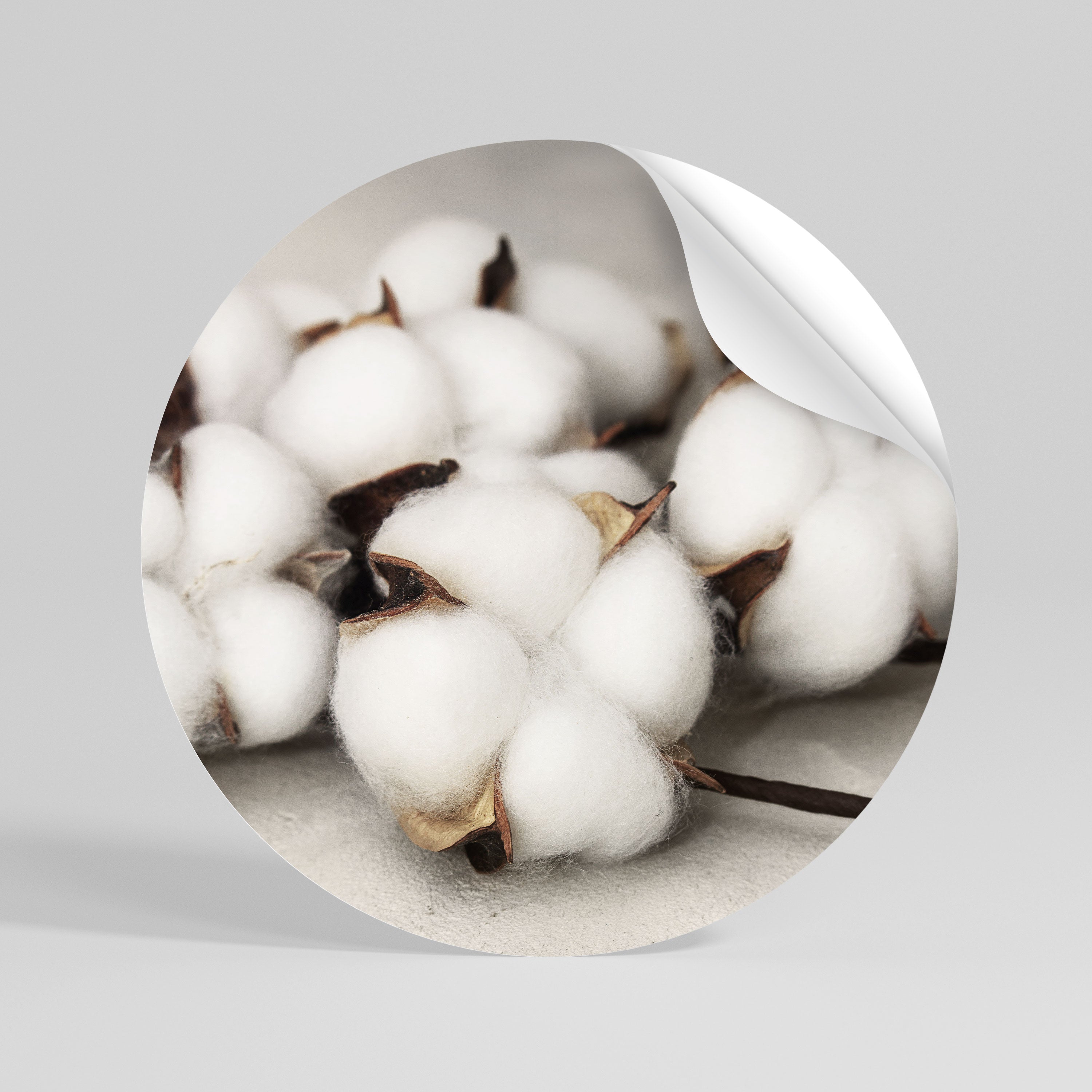 COTTON CLOUDS WHISPERS Αυτοκόλλητη "Peel and Stick" Αφίσα στρογγυλή