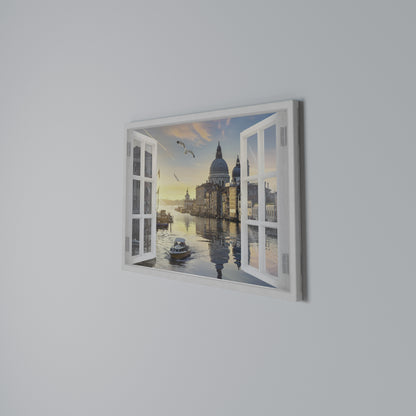 WINDOW TO VENICE Horizontal Canvas Print