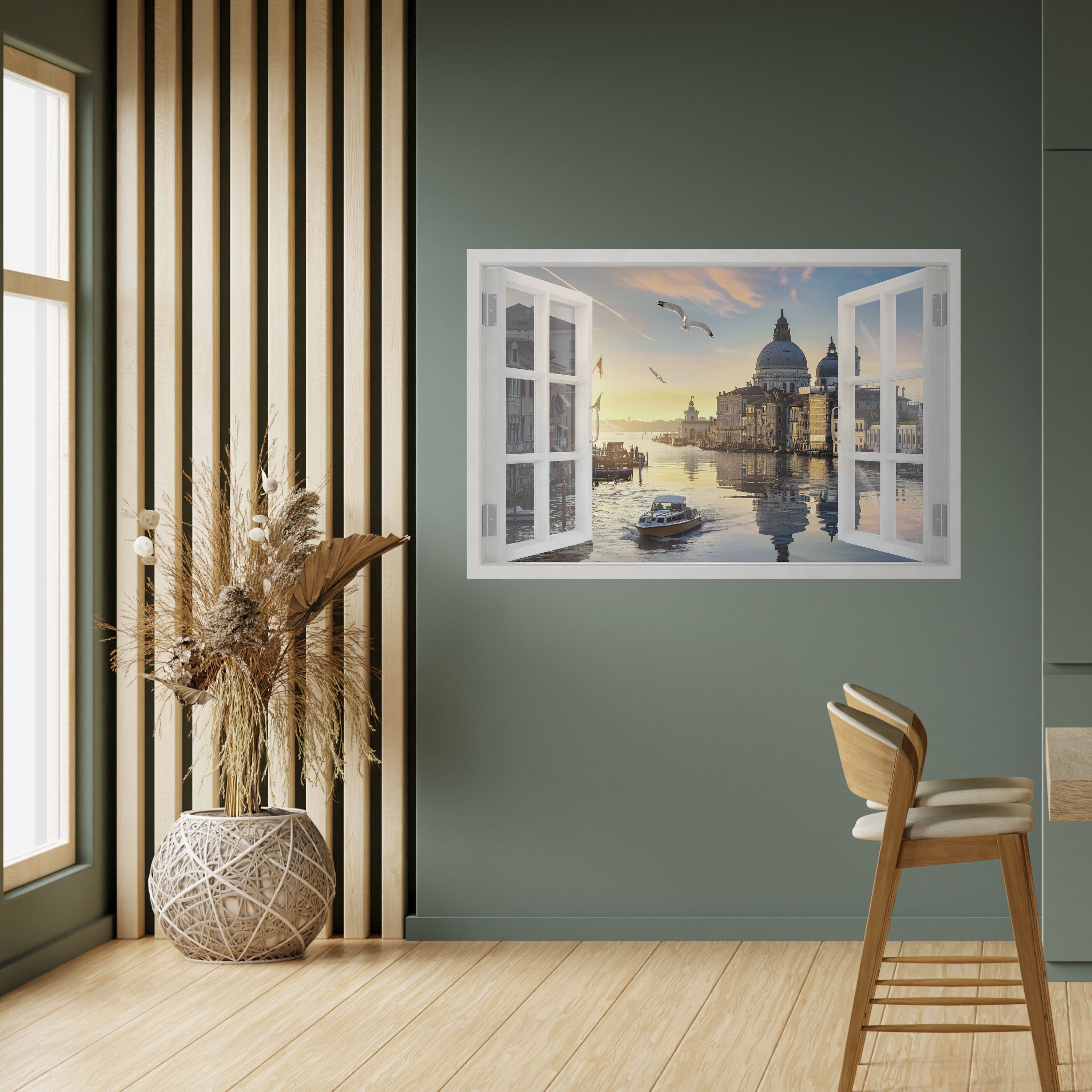 WINDOW TO VENICE Peel and Stick Horizontal Poster