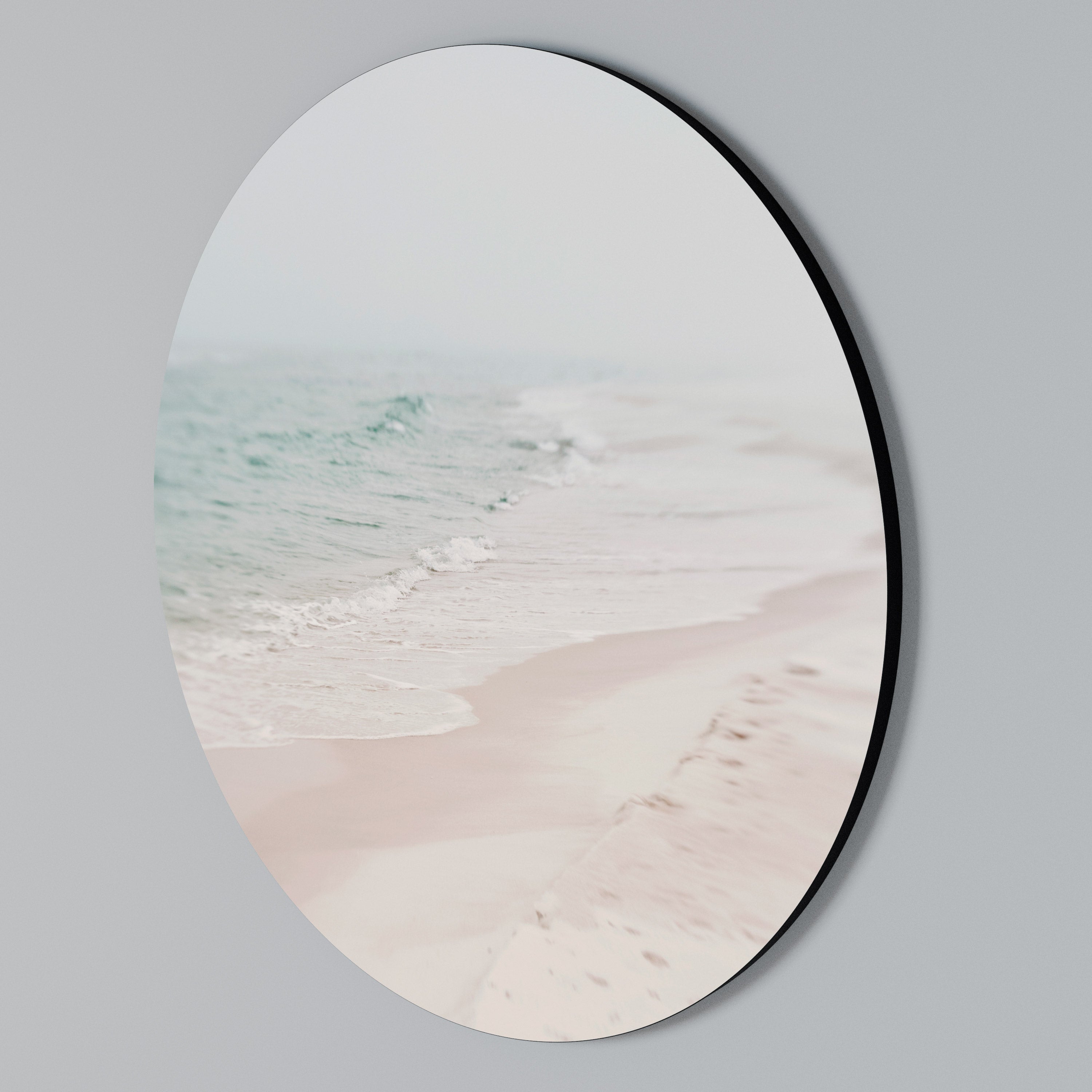 MISTY SHORELINE BLISS Στρογγυλός πίνακας ζωγραφικής