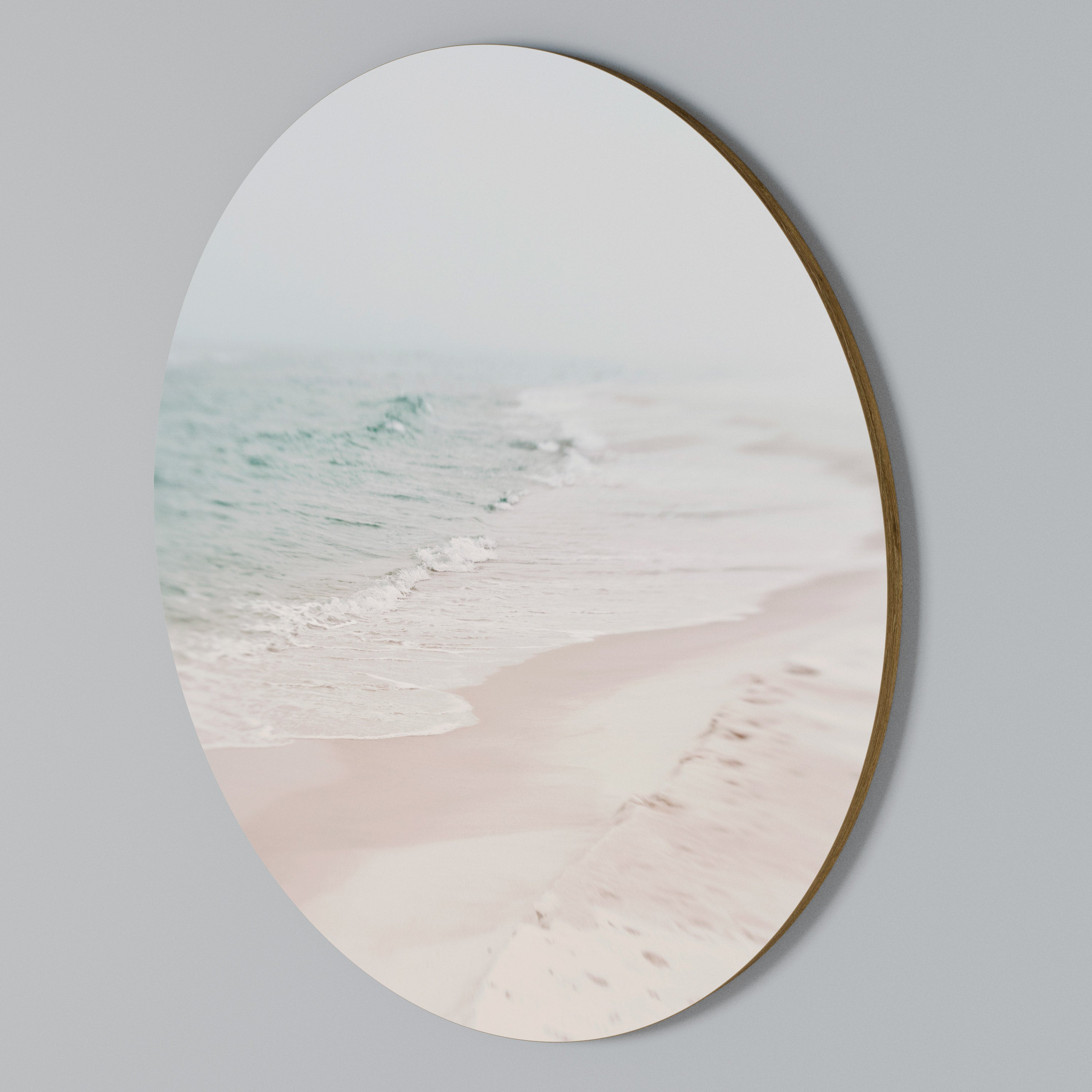 MISTY SHORELINE BLISS Στρογγυλός πίνακας ζωγραφικής