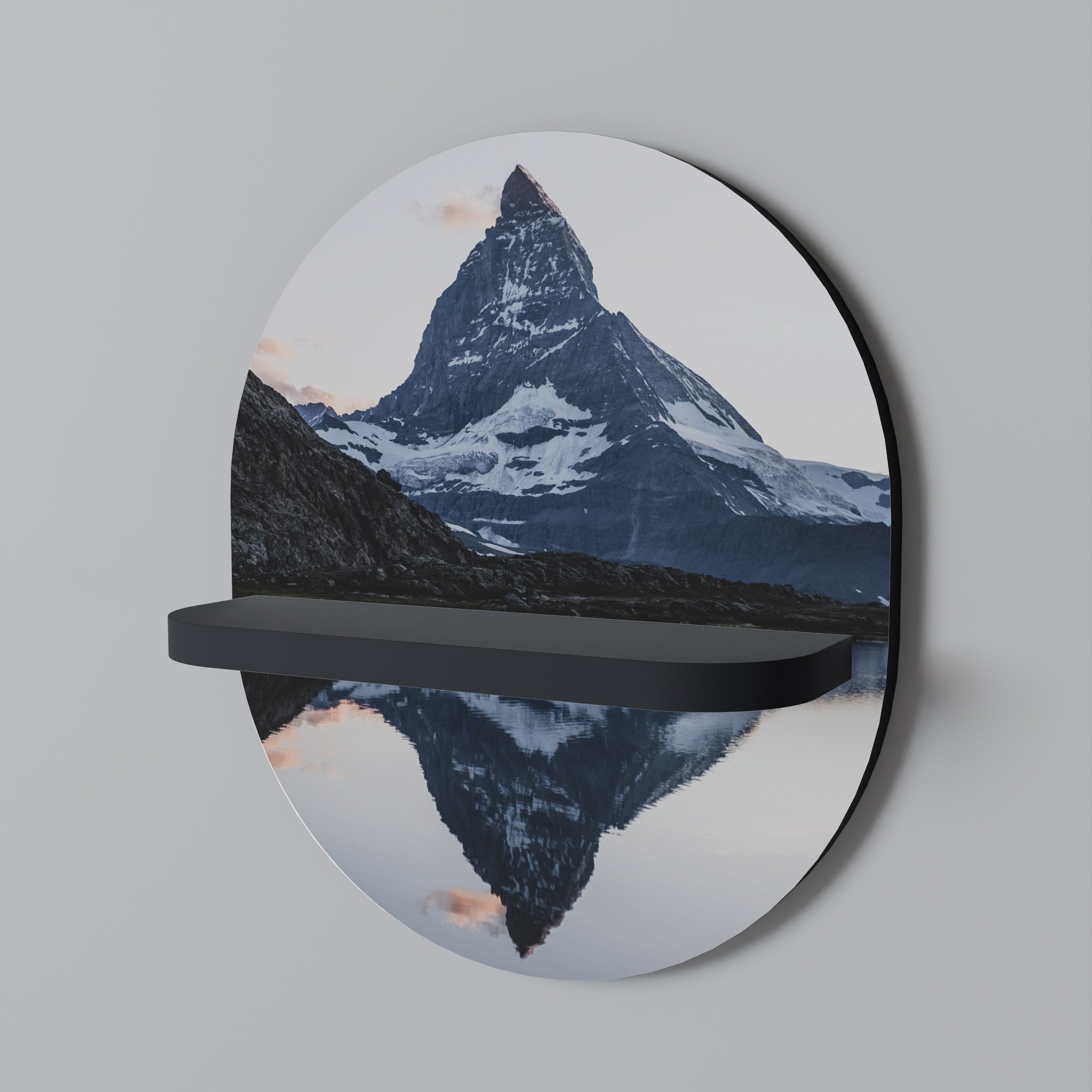 Οβάλ Ράφι Τέχνης MEMORY OF MATTERHORN σε Μαύρο Φινίρισμα