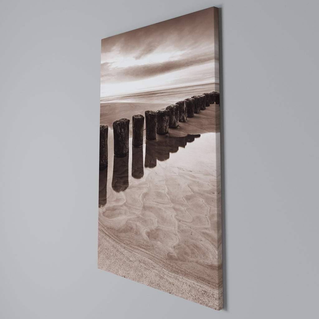 SERENE SHORELINE SEQUENCE Vertical Canvas Print
